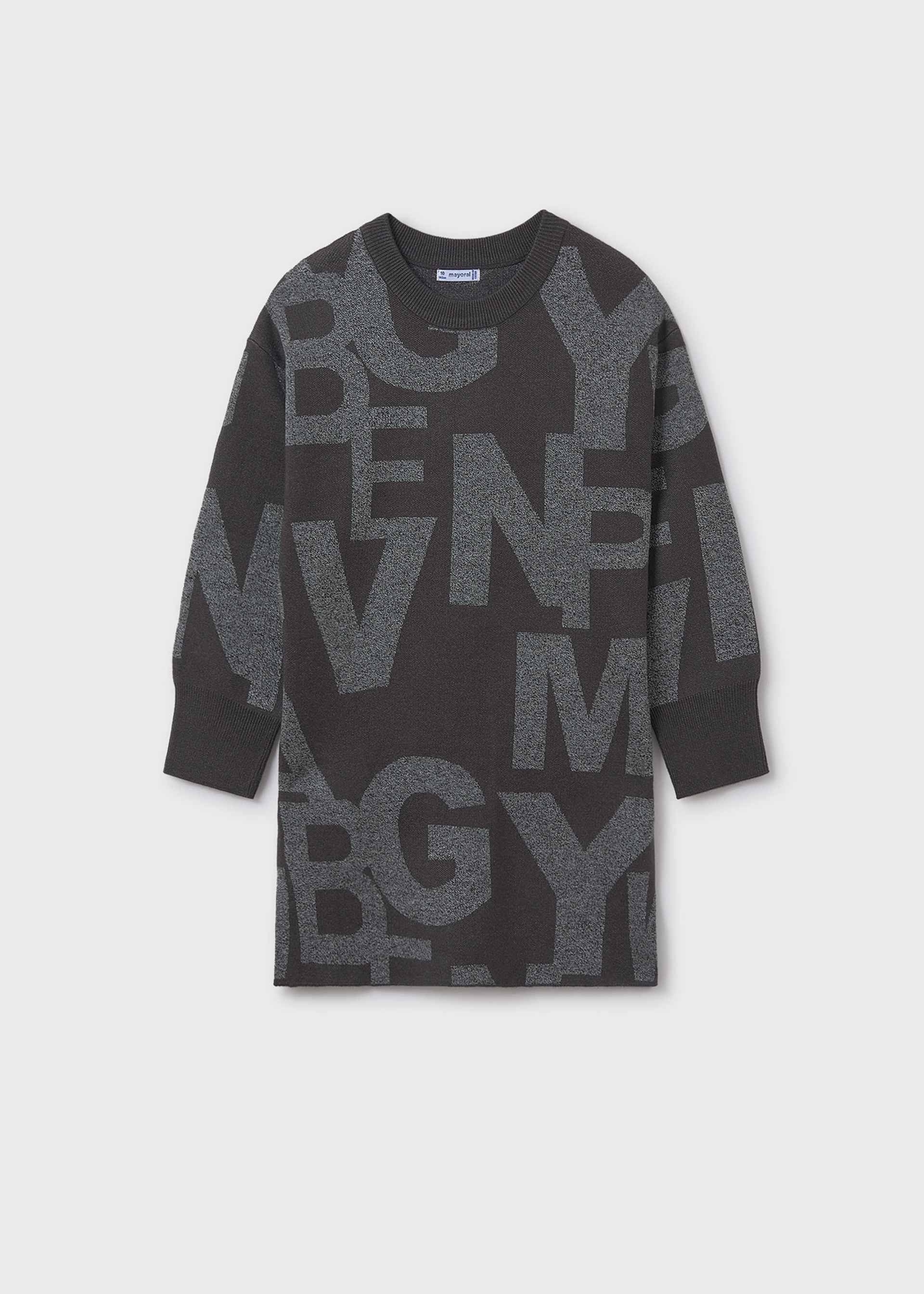 Jacquard Kleid Buchstaben Teenager Mädchen