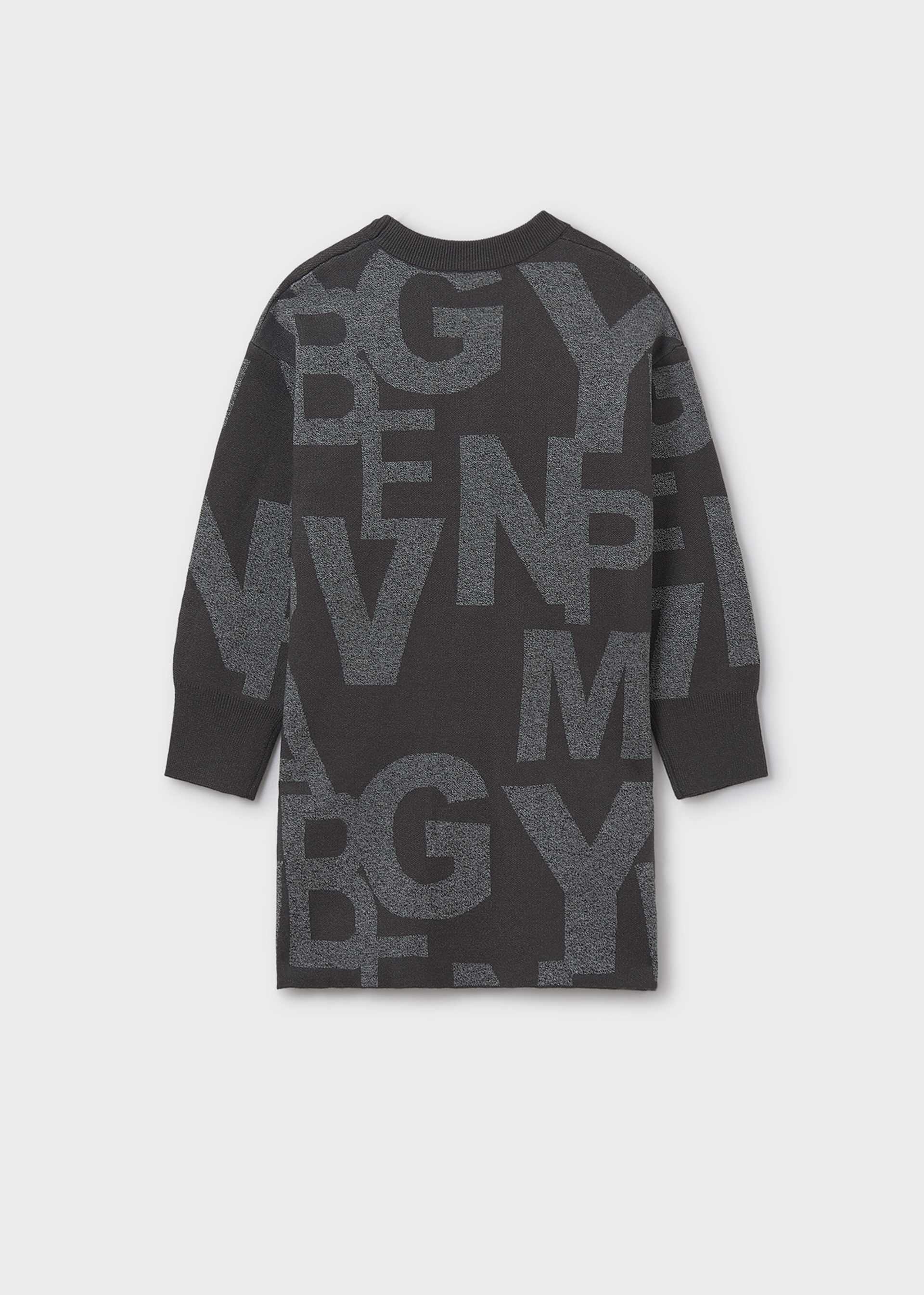 Jacquard Kleid Buchstaben Teenager Mädchen