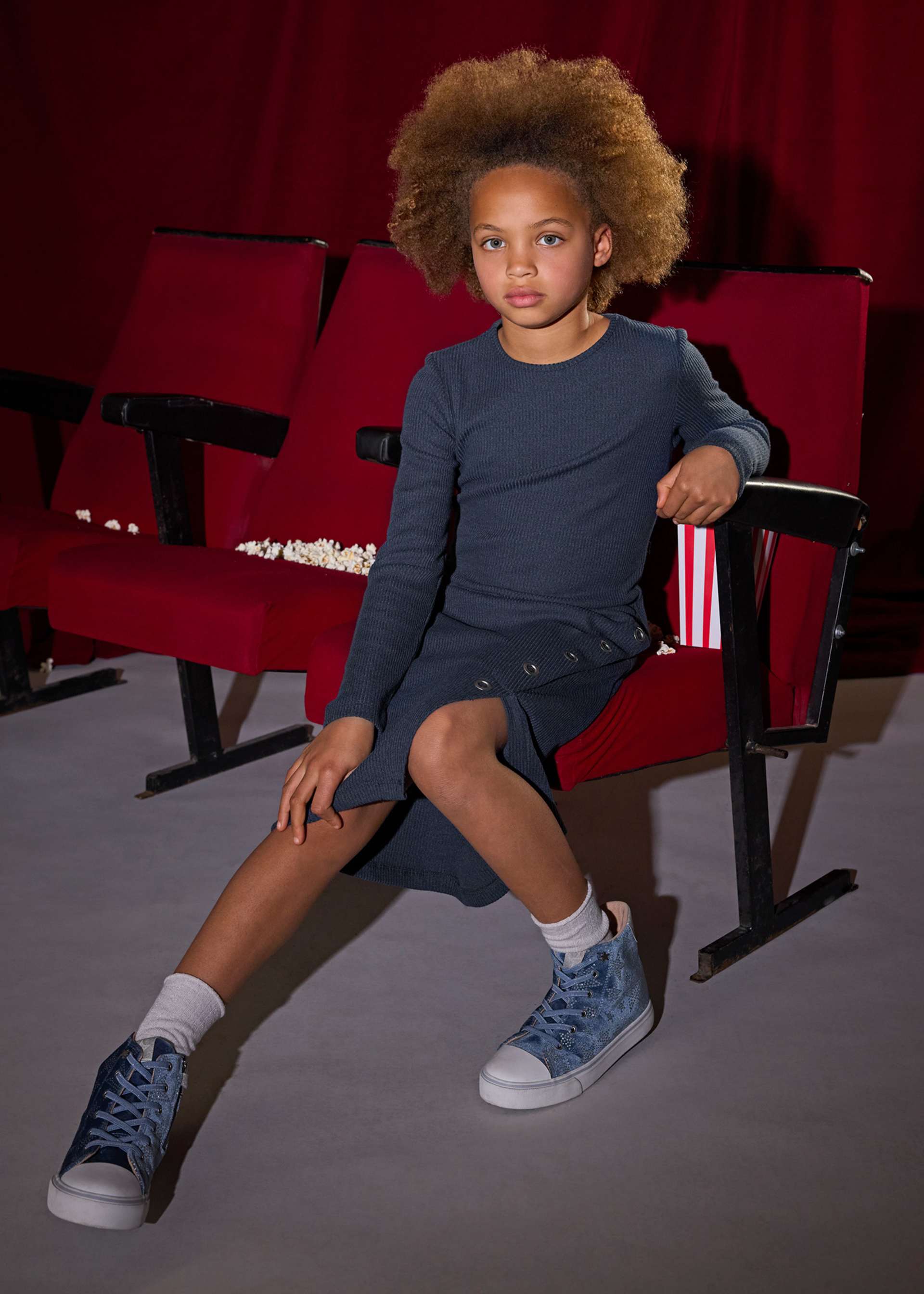 Vestito midi costine ragazza