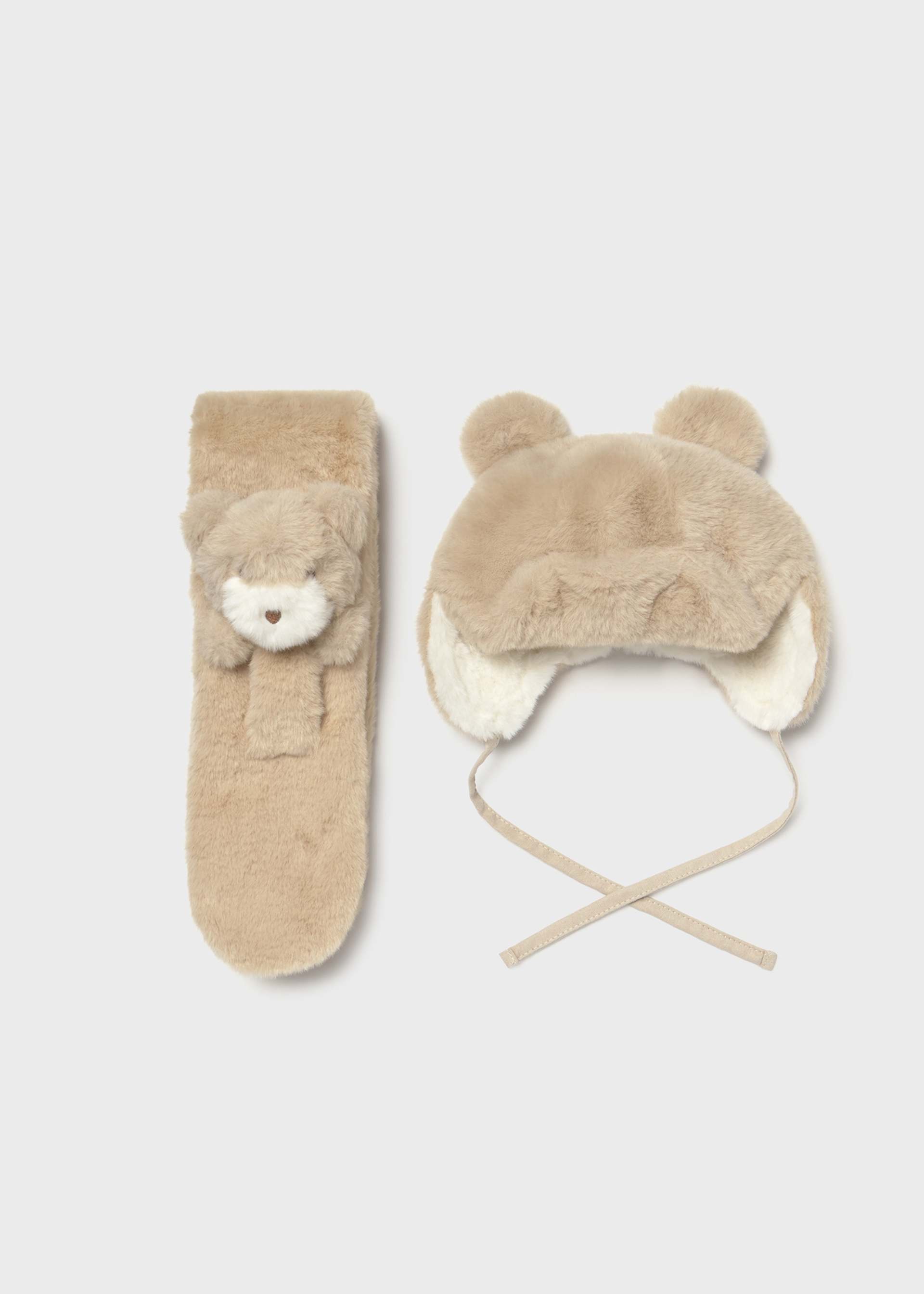 Conjunto de gorro e cachecol unissexo bebé