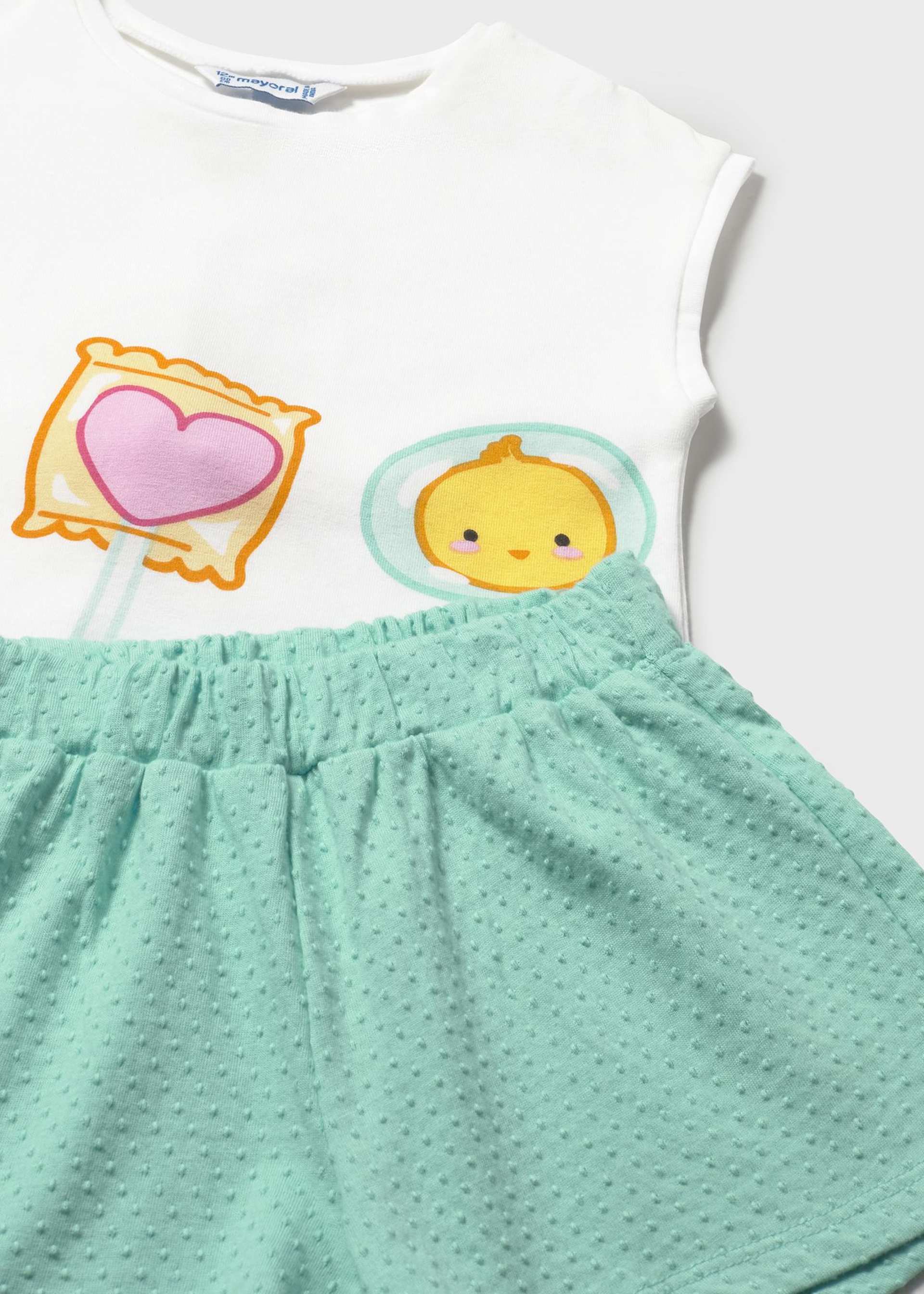 Completo shorts stampa neonata