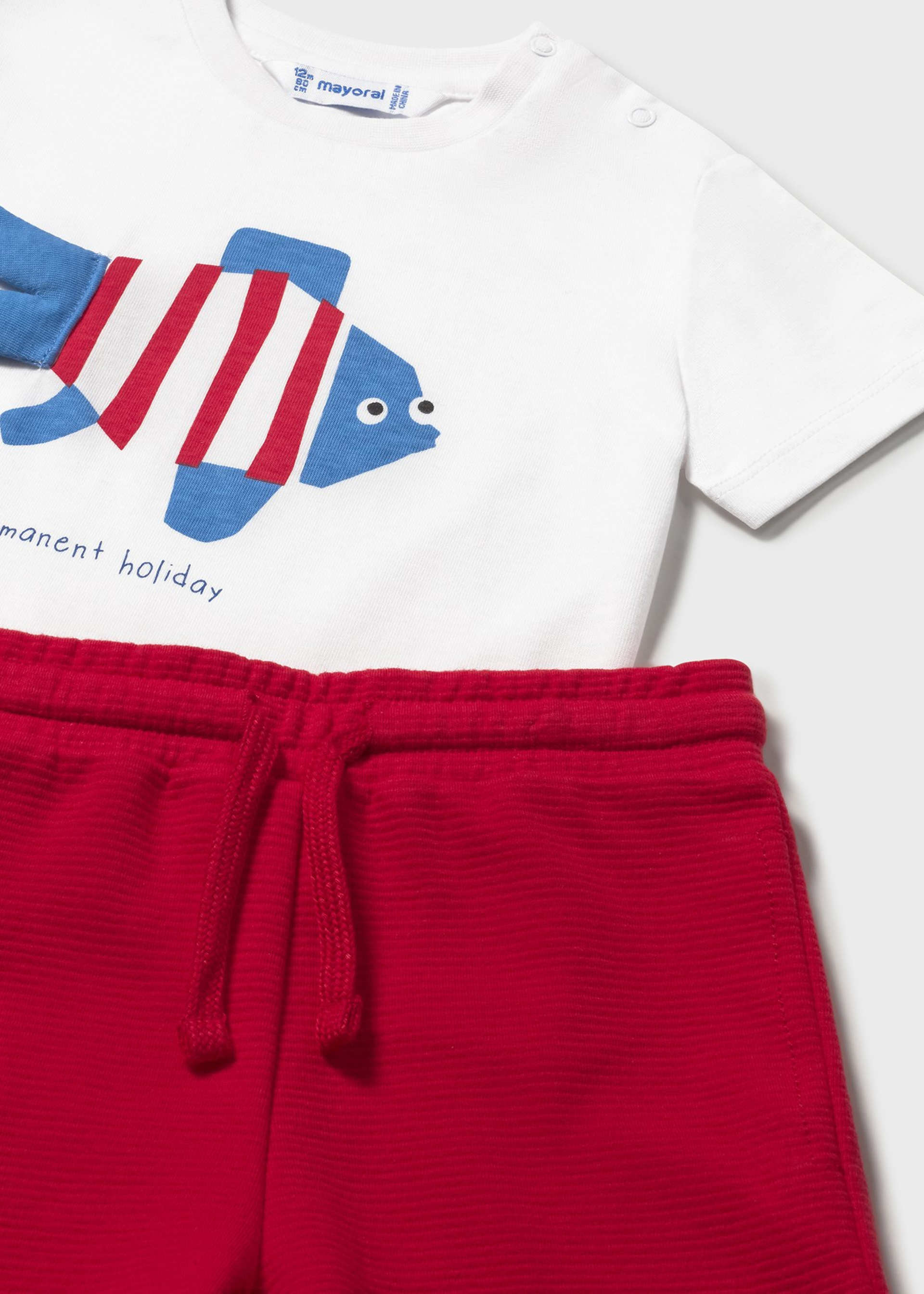 Conjunto punto pez aplique bebé Conjunto punto pez aplique bebé