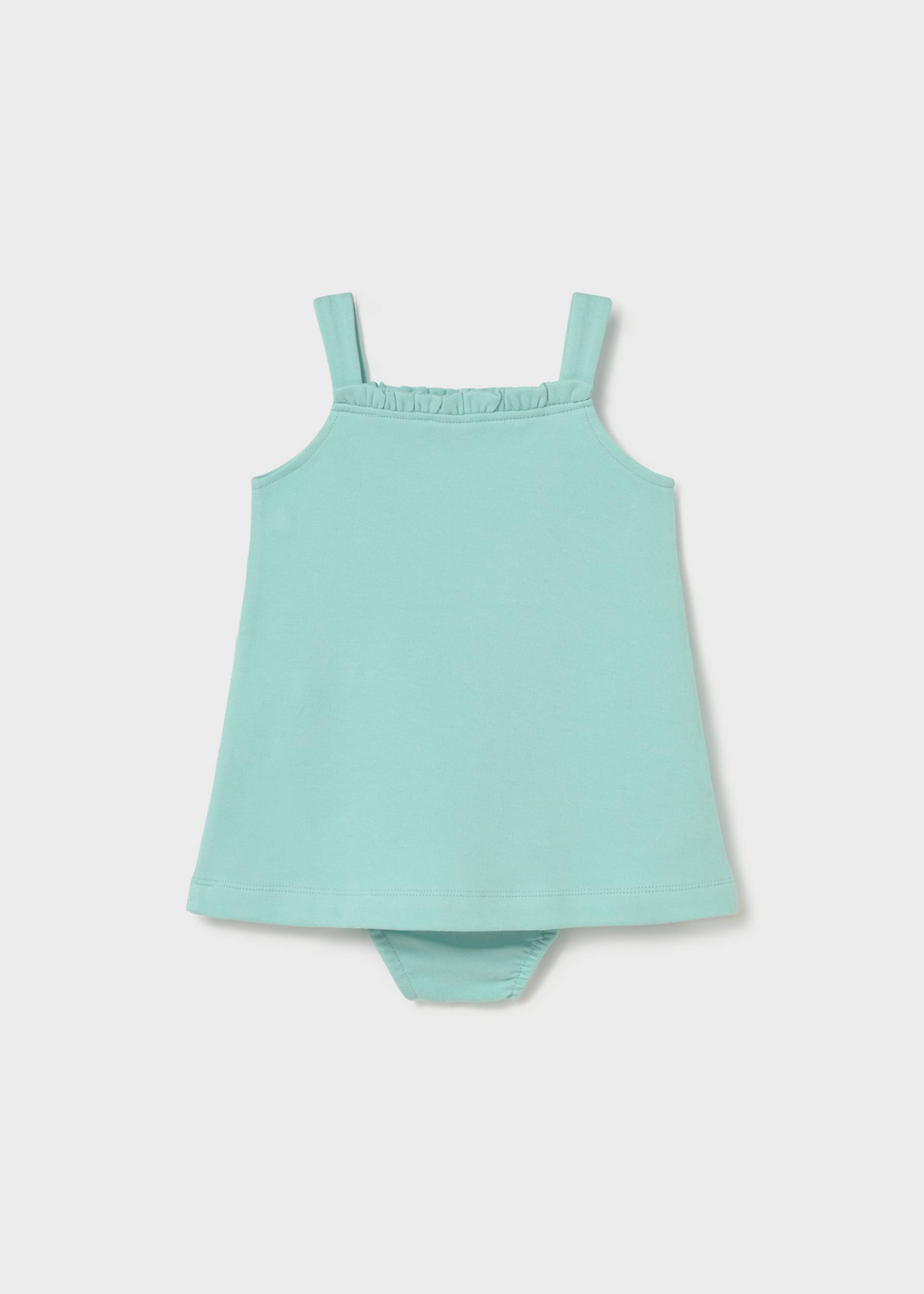 Baby glitter print dress with nappy cover