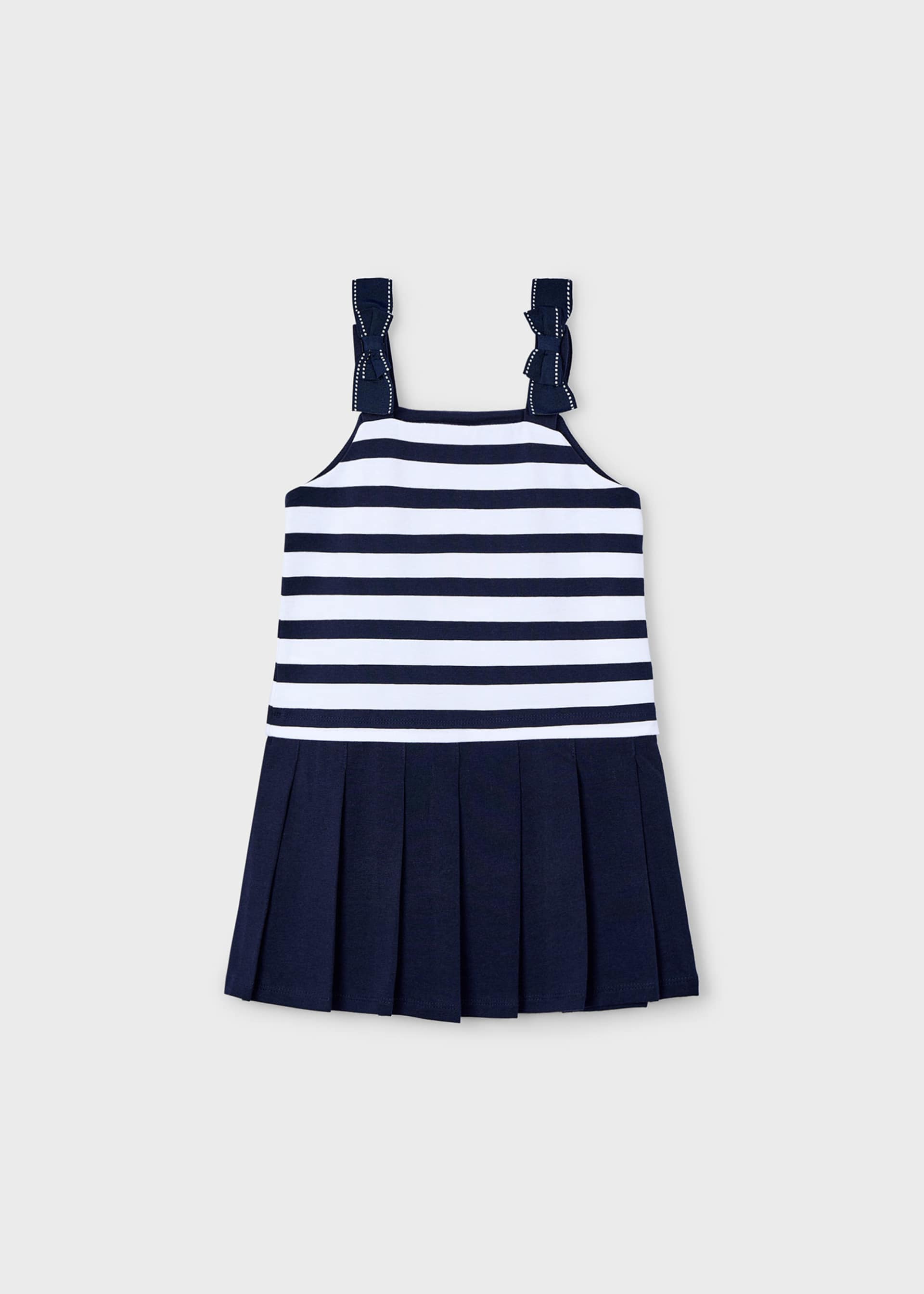 Girl Pleated Striped Dress