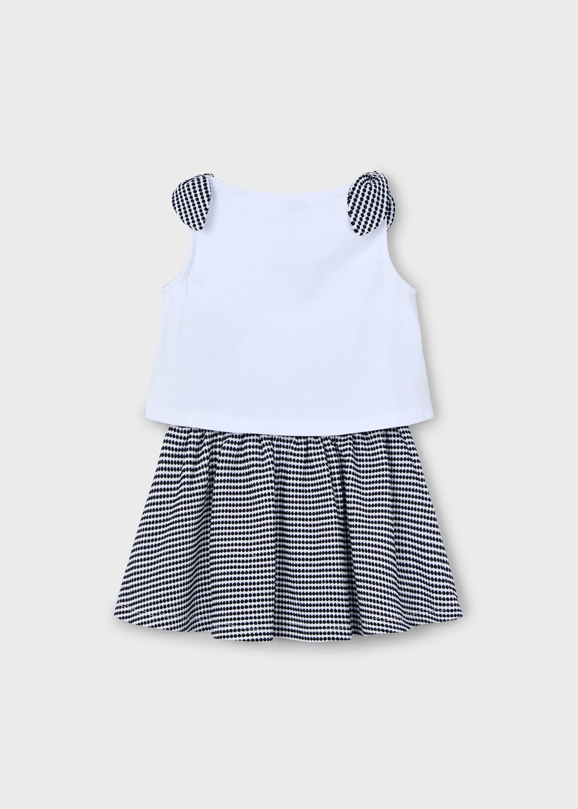 Girl striped structured skirt and top set