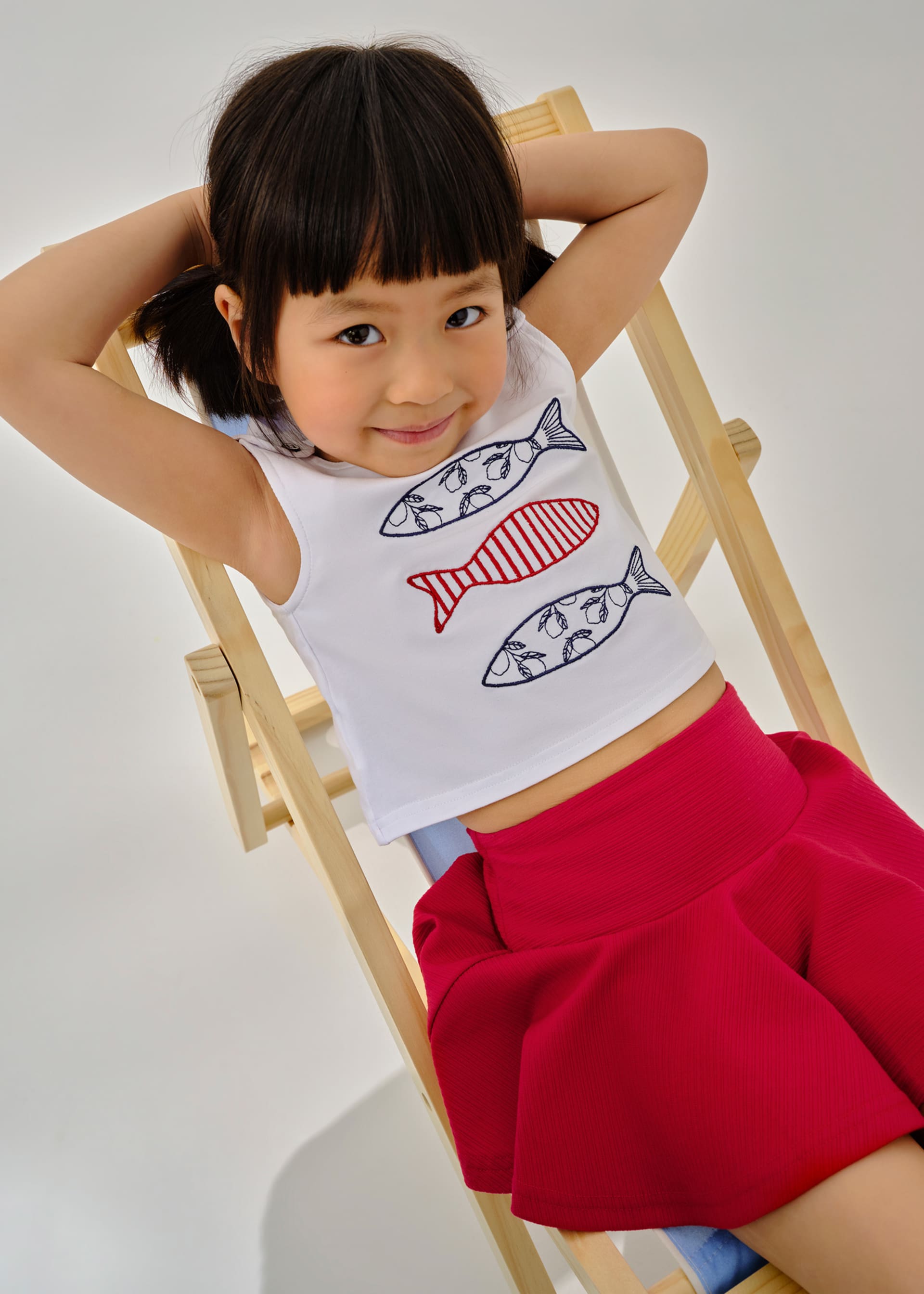 Girl pleated skirt and top set