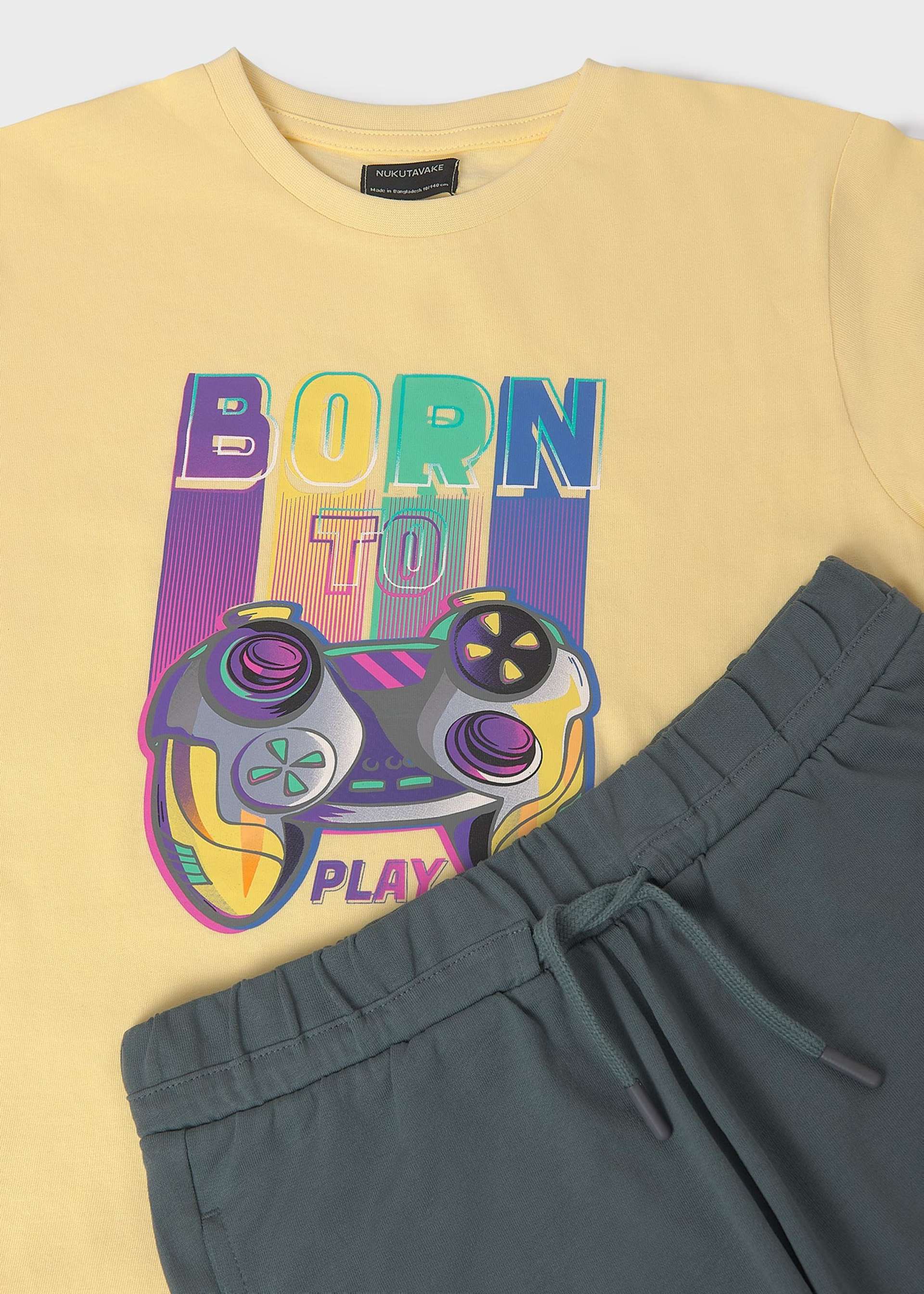 Ensemble en maille imprimé garçon