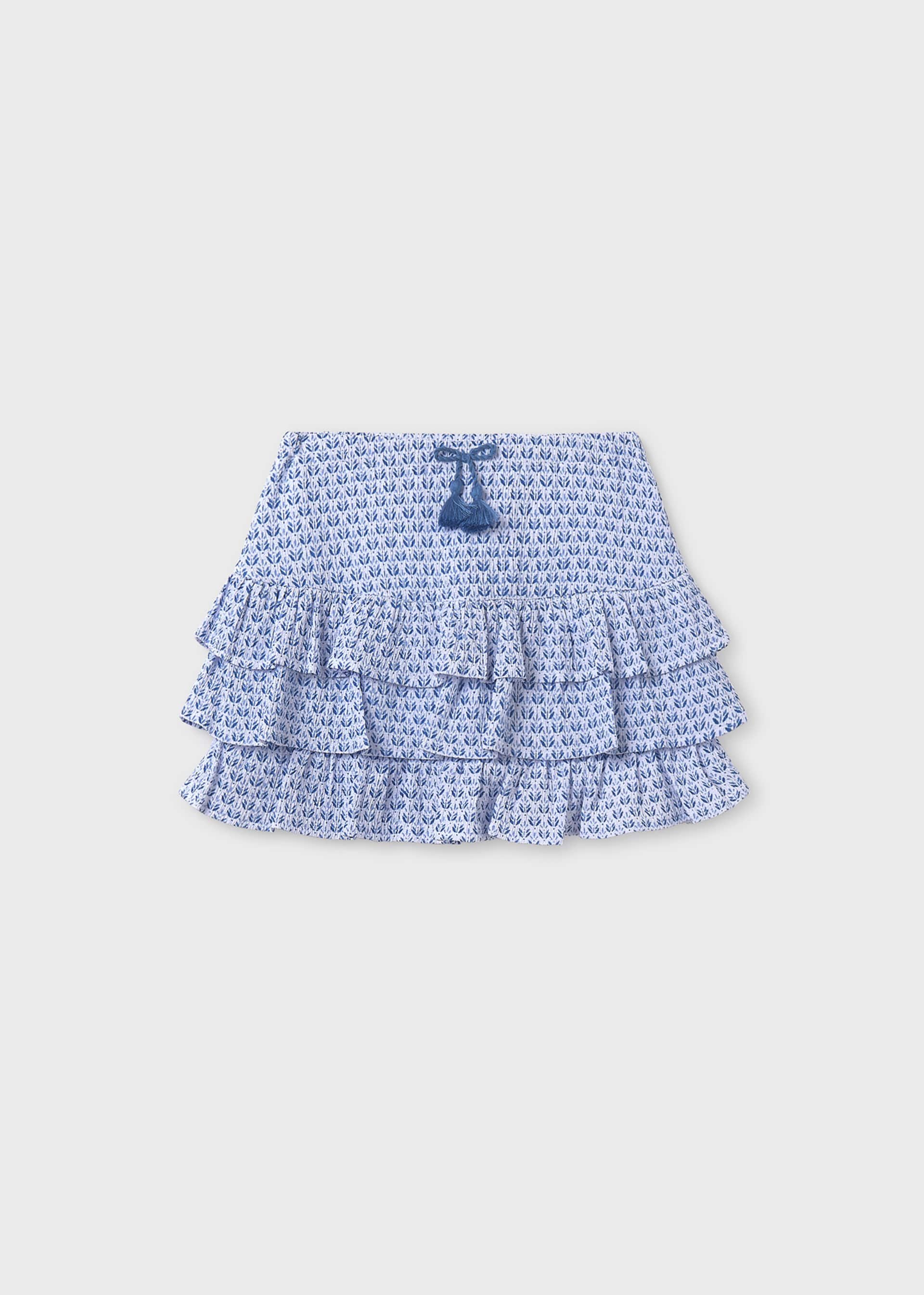 Jupe structure à volants imprimée fille