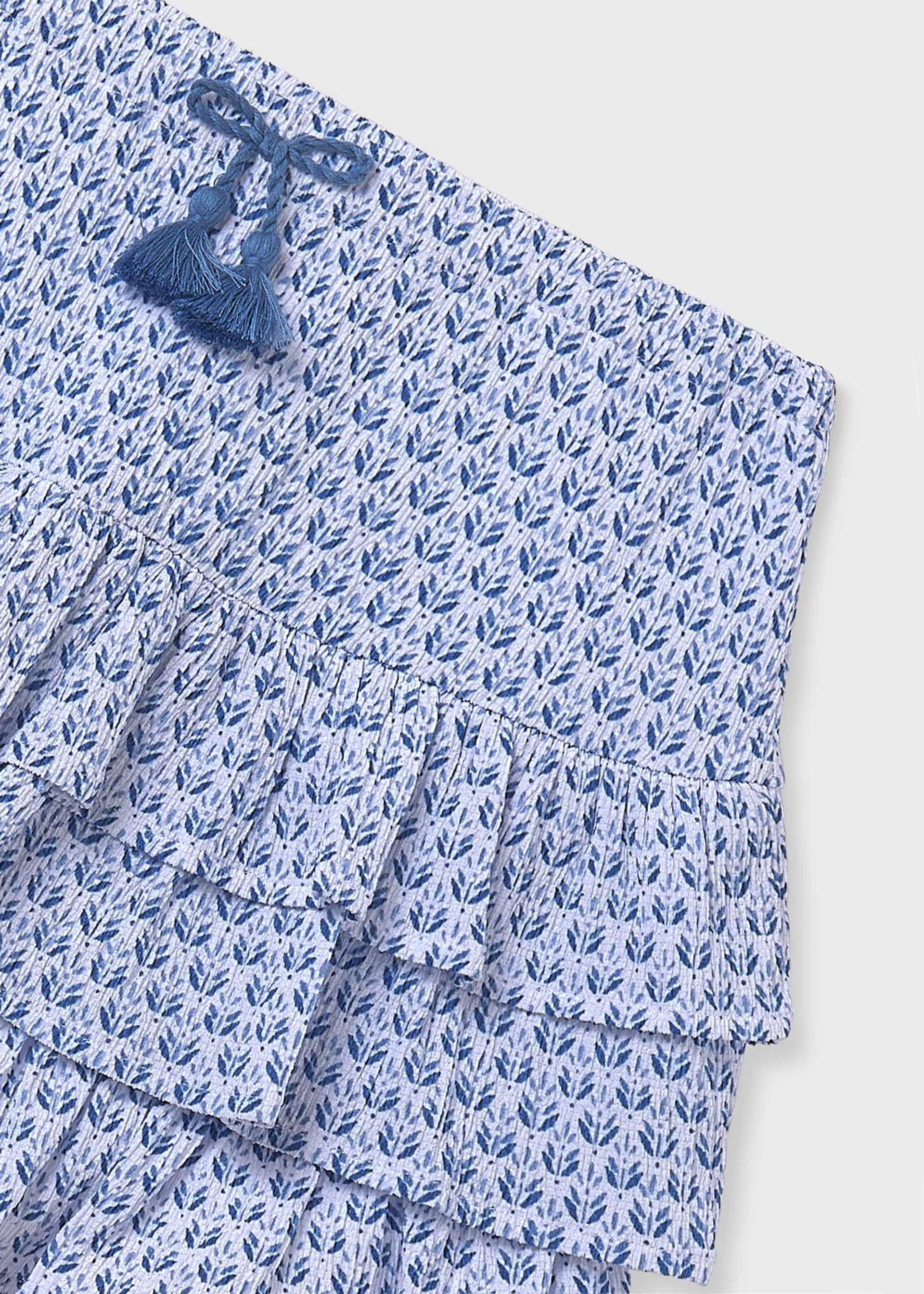 Spódnica strukturalna z falbankami ze wzorem dla dziewczynki