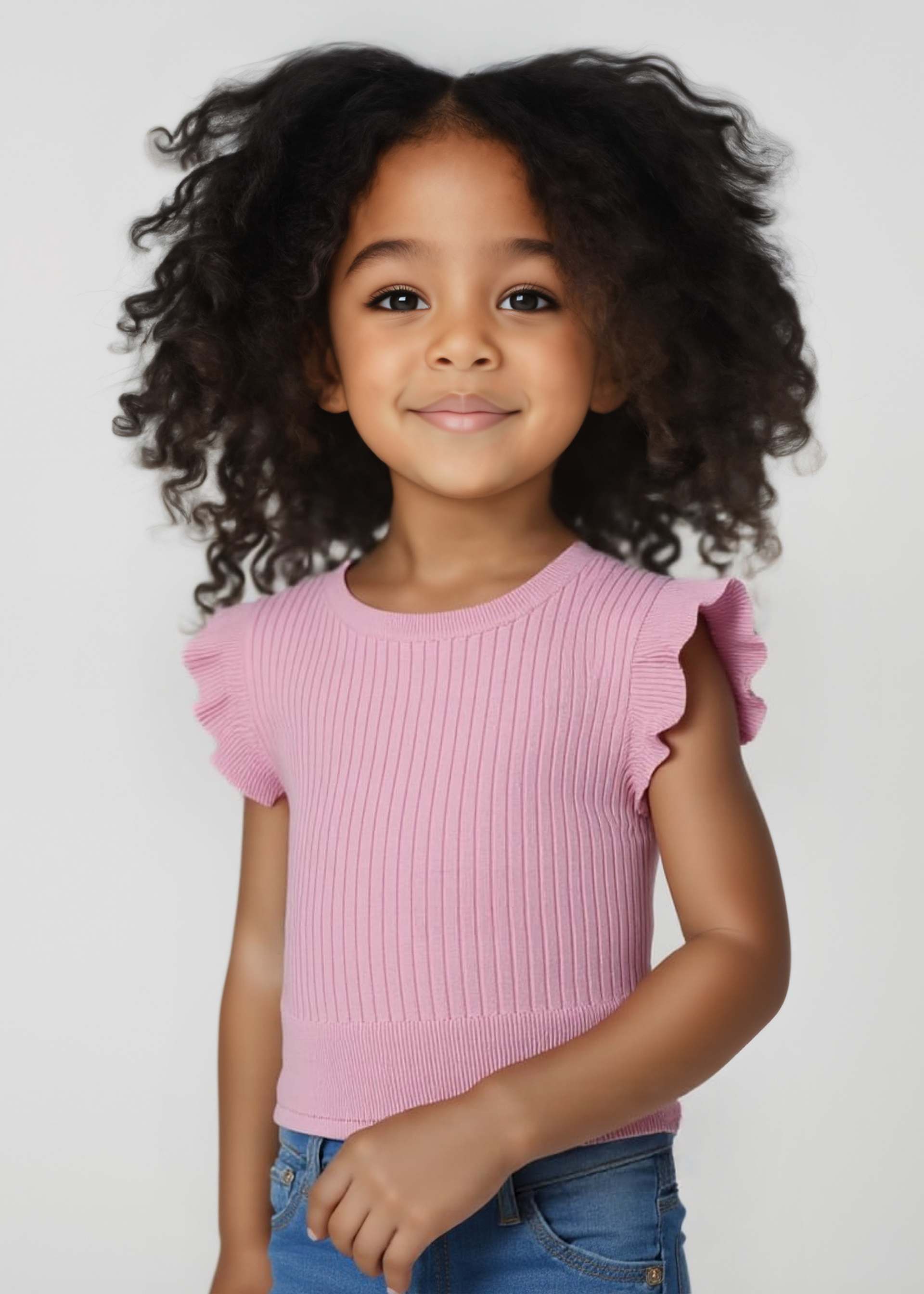 Top tricot canalé niña