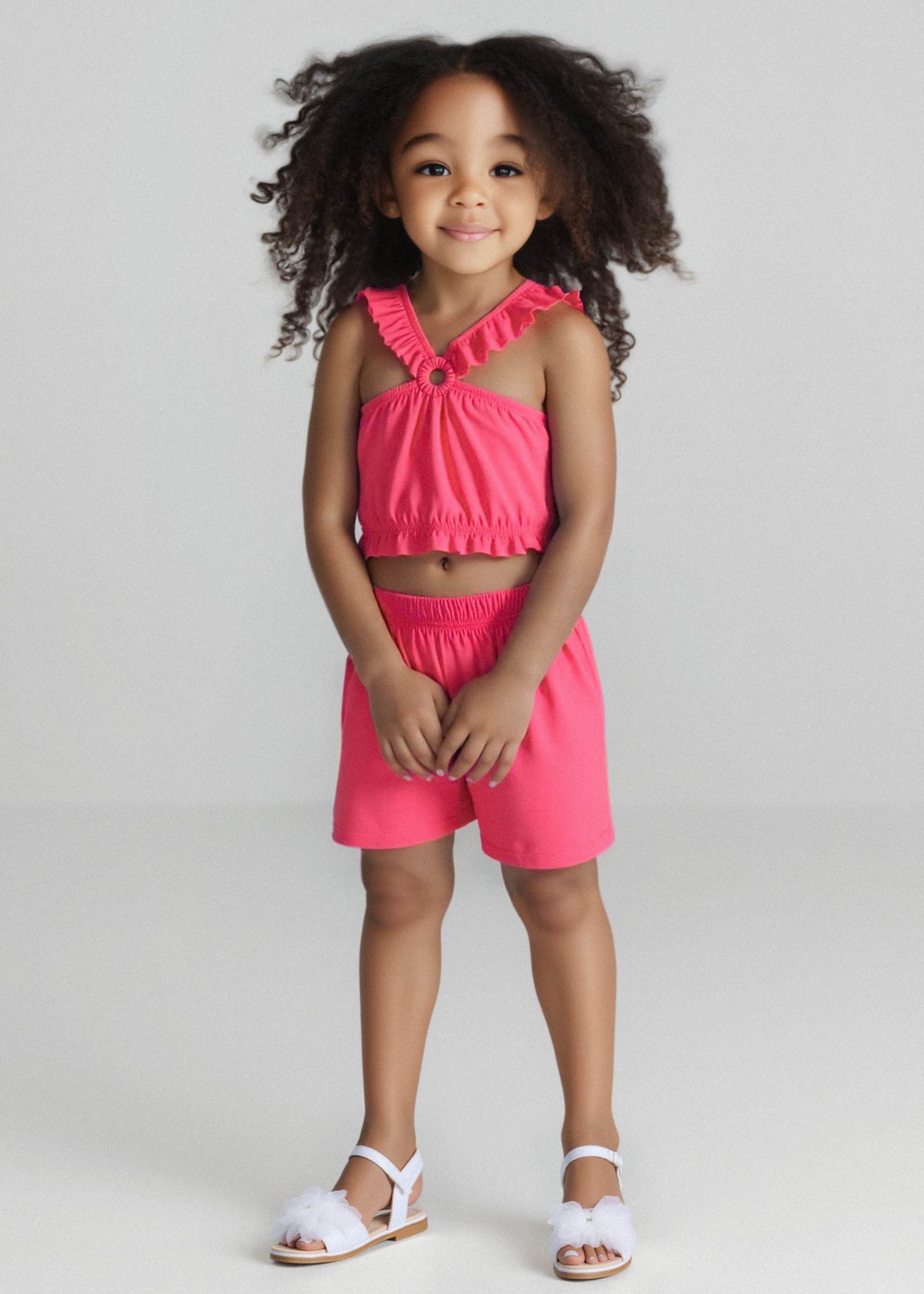 Conjunto short y top arandela niña