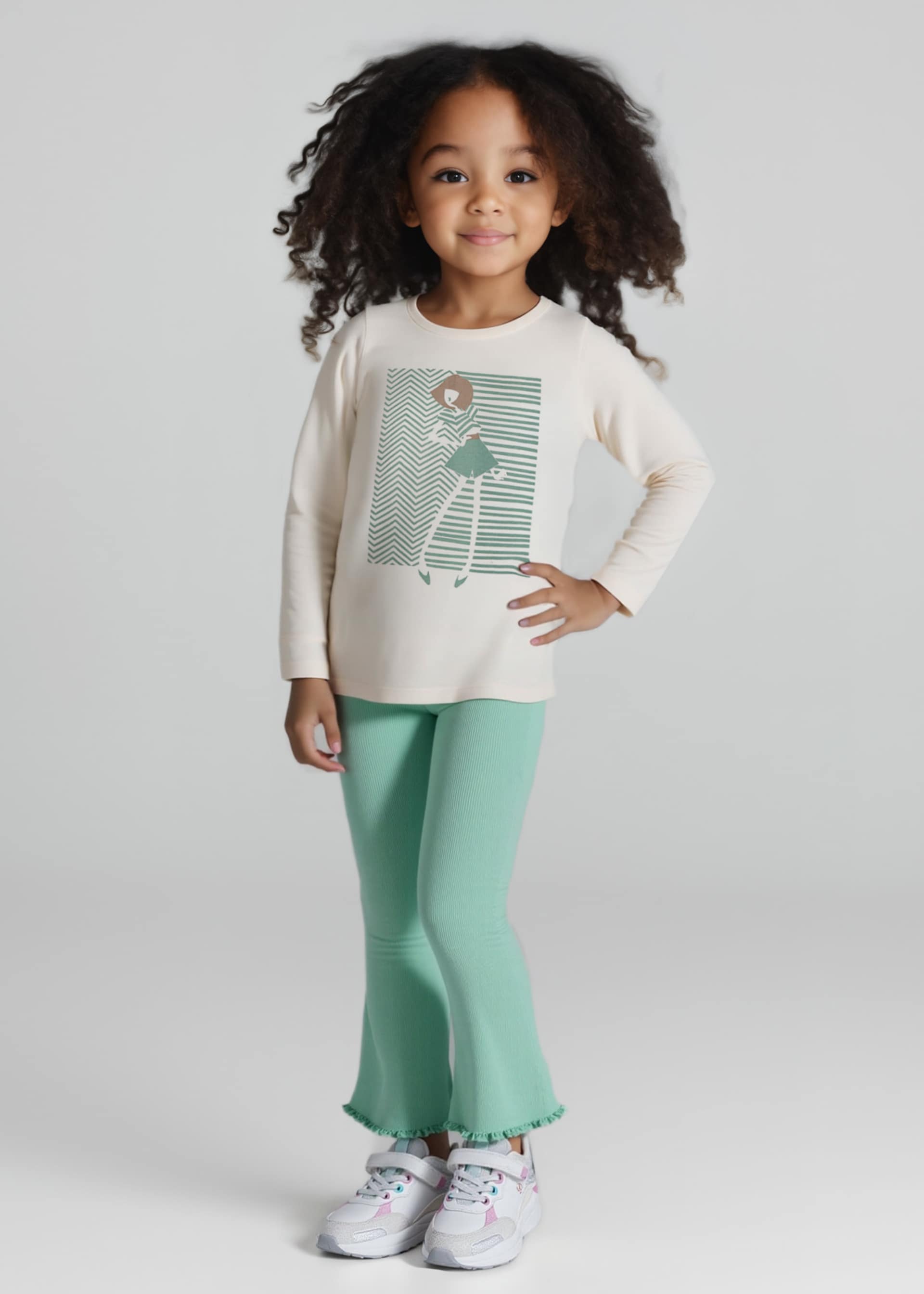 Legging acampanado canalé niña Legging acampanado canalé niña