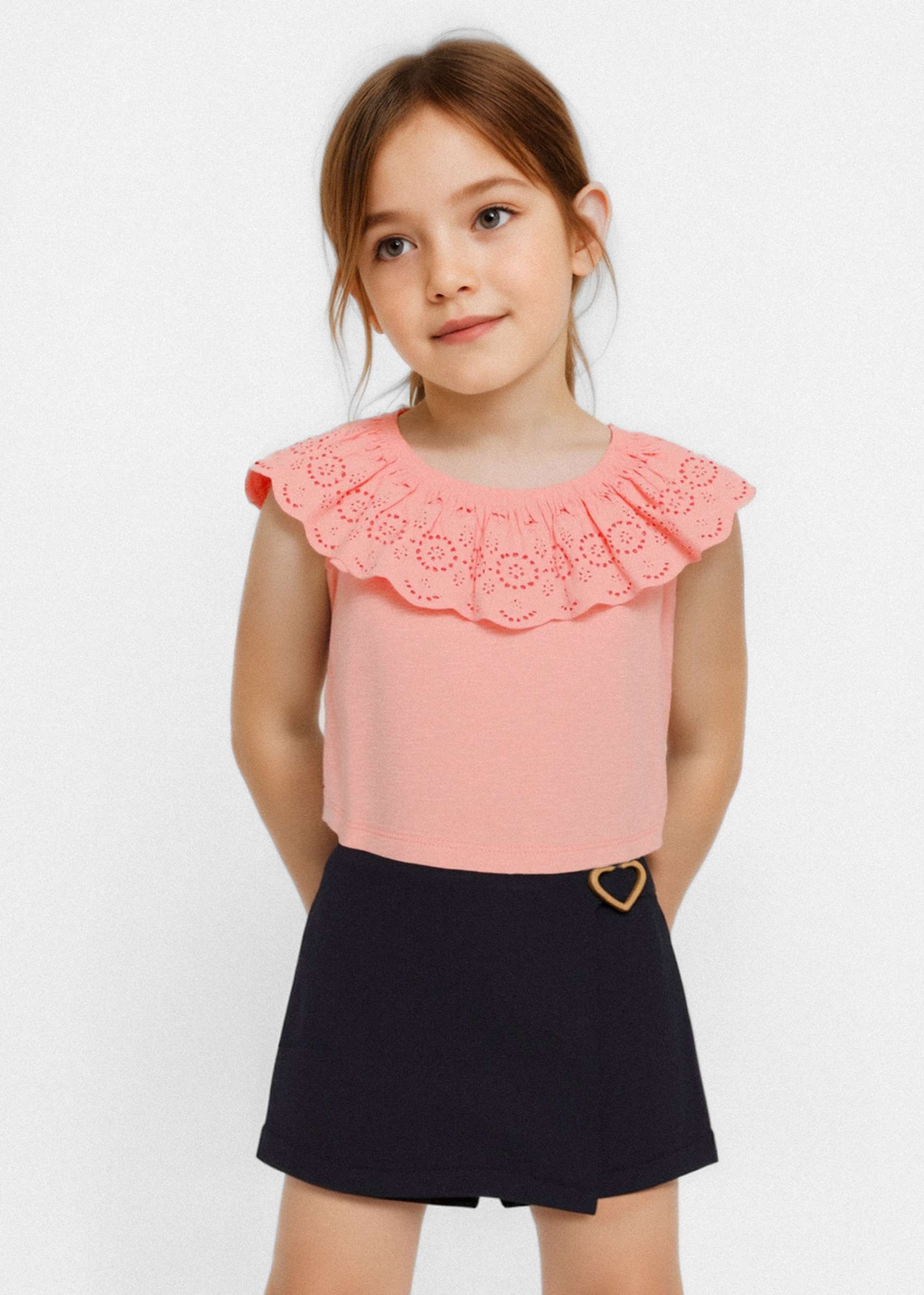 Falda pantalón hebilla corazón niña