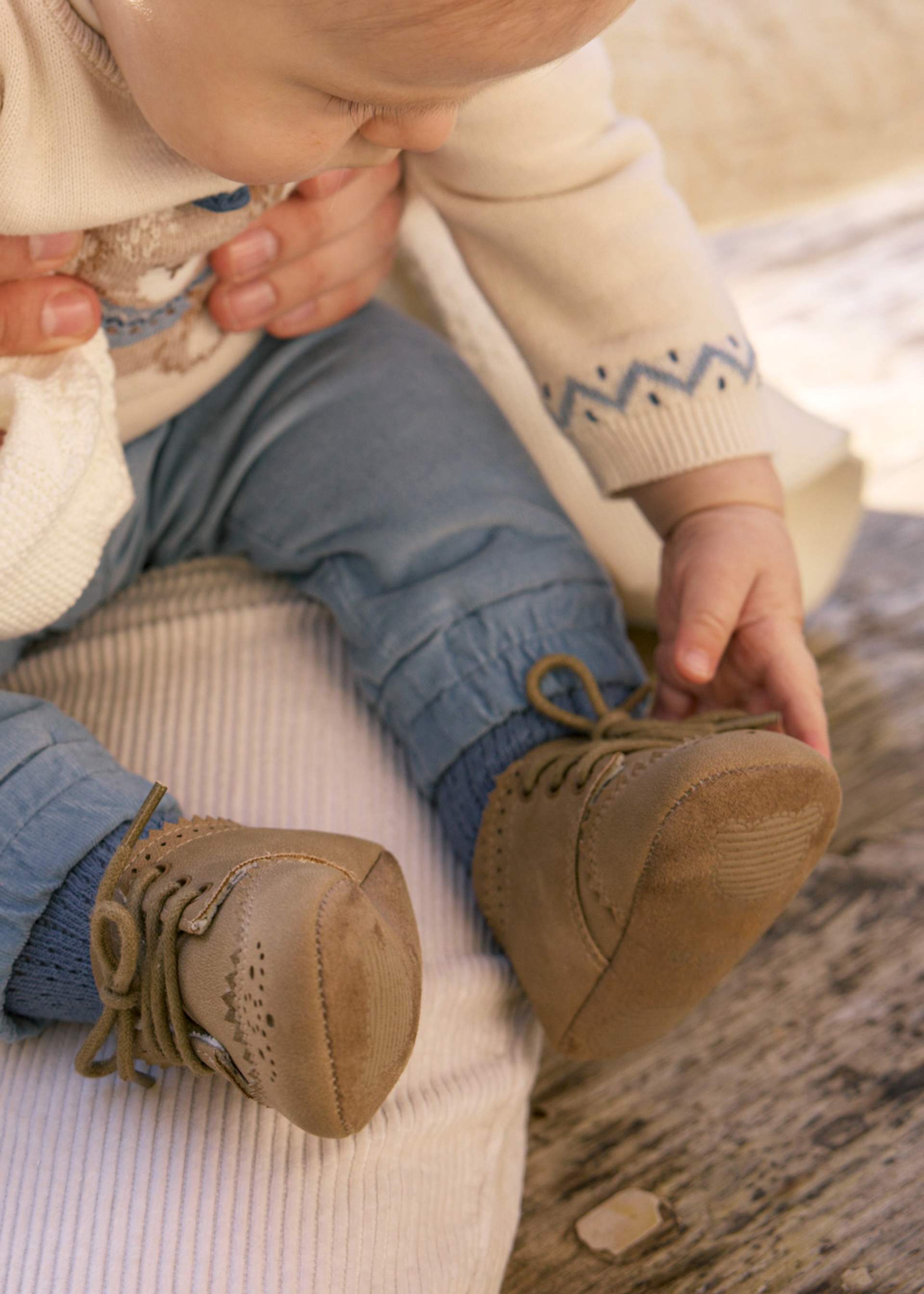 Scarpe Mocassino Mayoral Per Neonato In Lino Beige - Taglia 24, Chiusura A Pull On, Suola In EVA