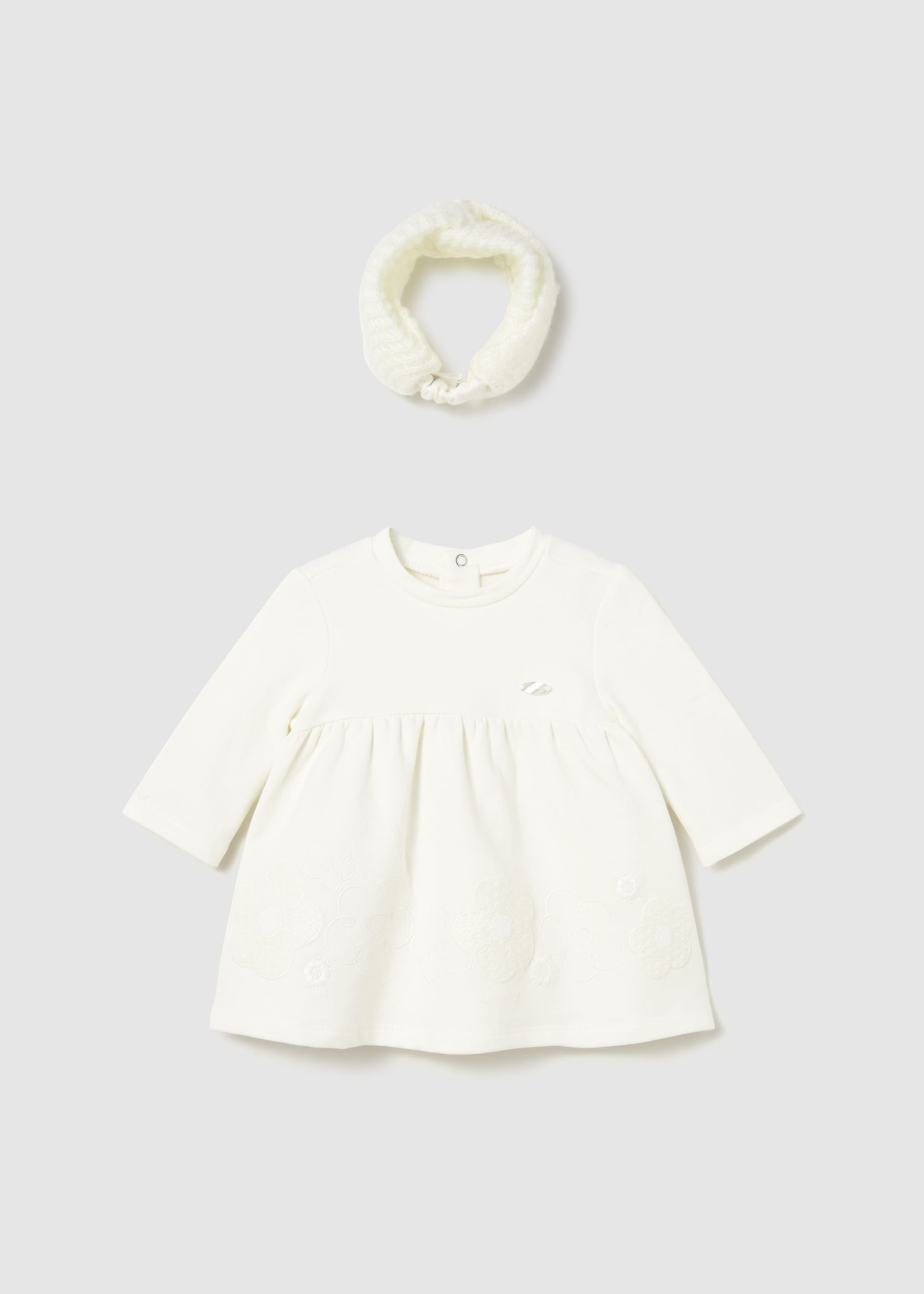 Vestido felpa con diadema recién nacida