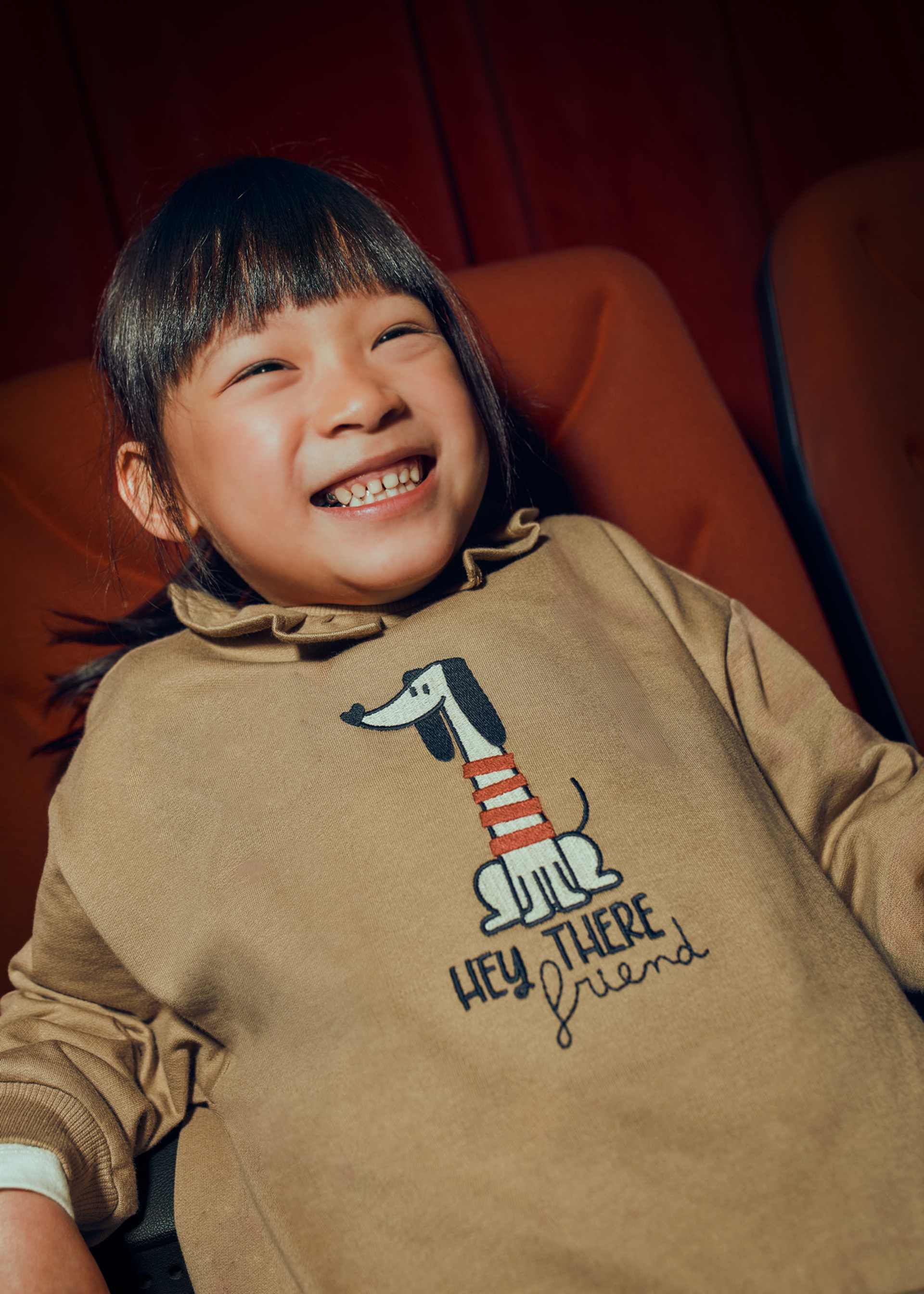 Sweatshirt Rüschenkragen Mädchen