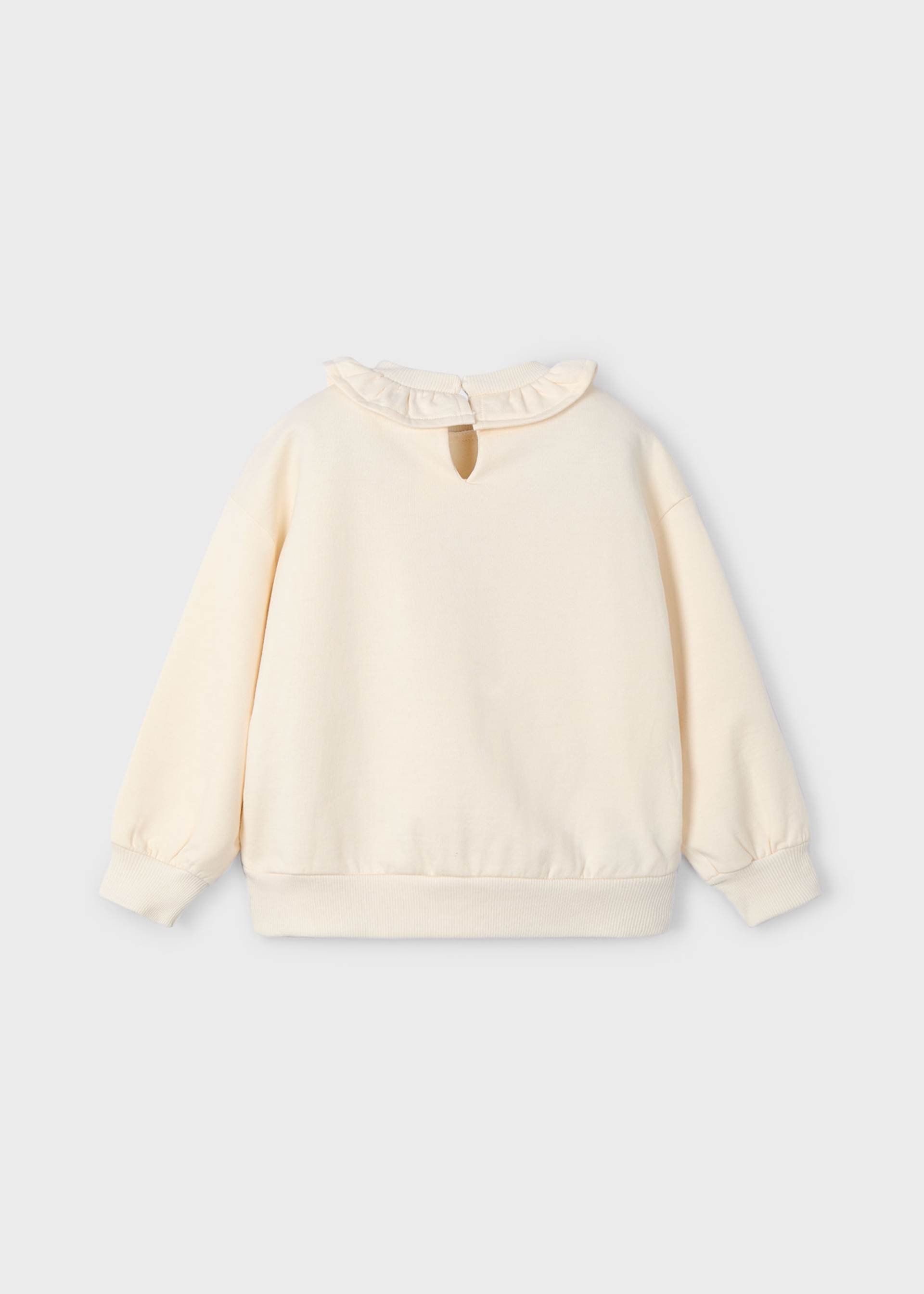 Sudadera cuello volante niña