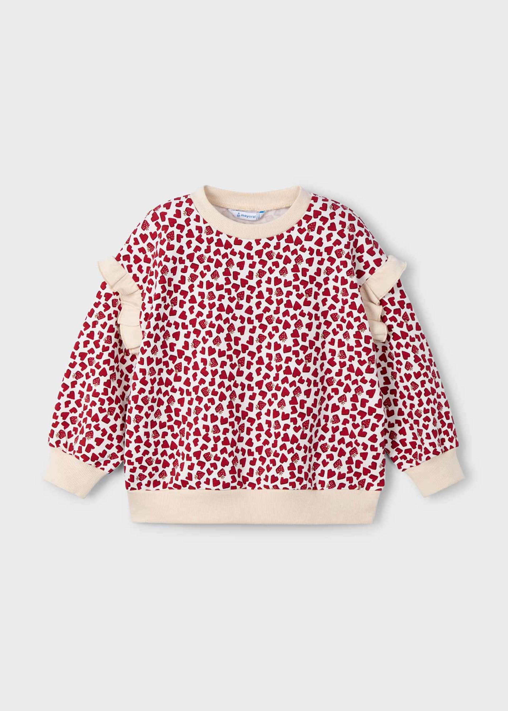 Sudadera volante mangas niña Sudadera volante mangas niña