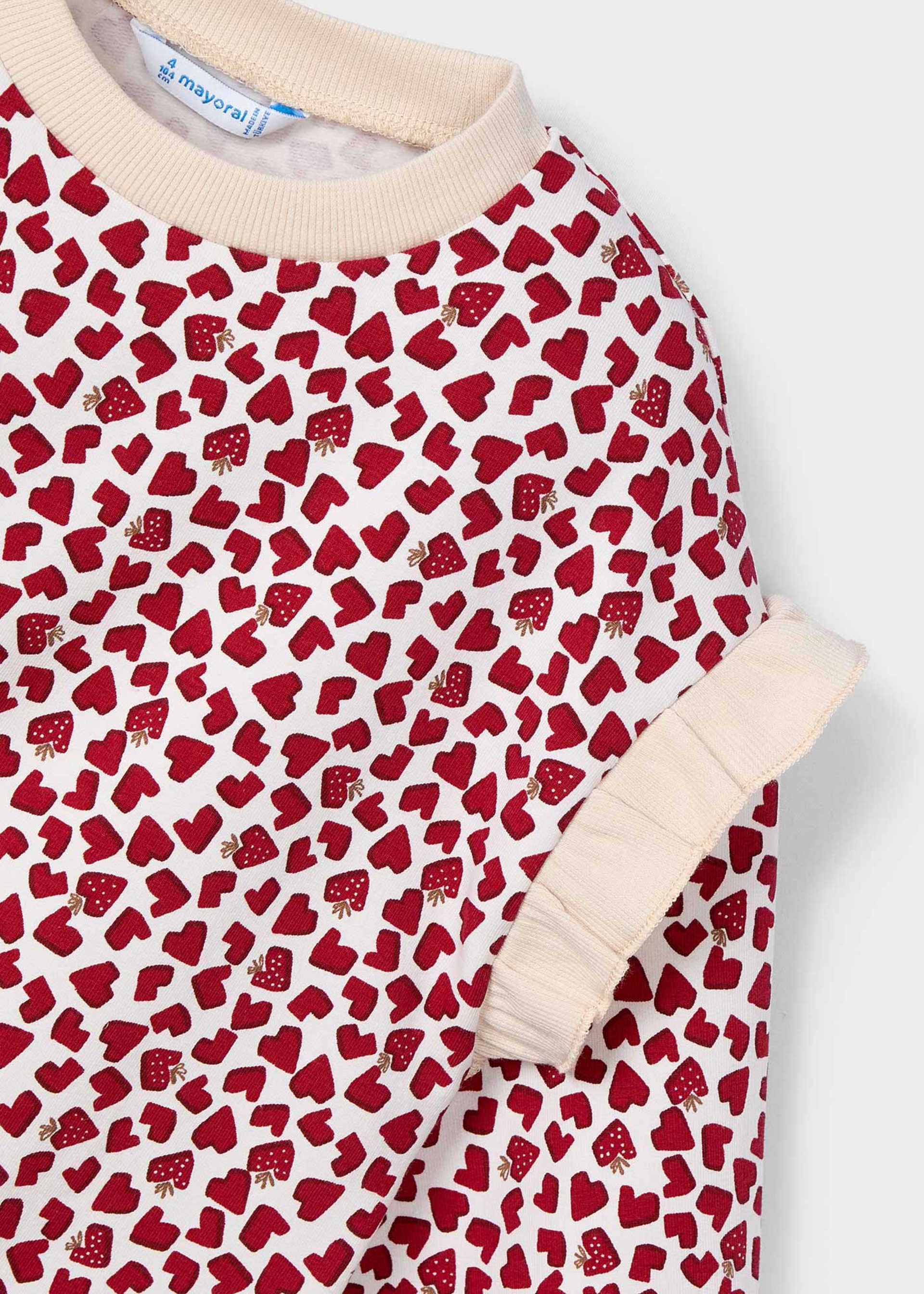 Bluza falbankami na rękawach dla dziewczynki