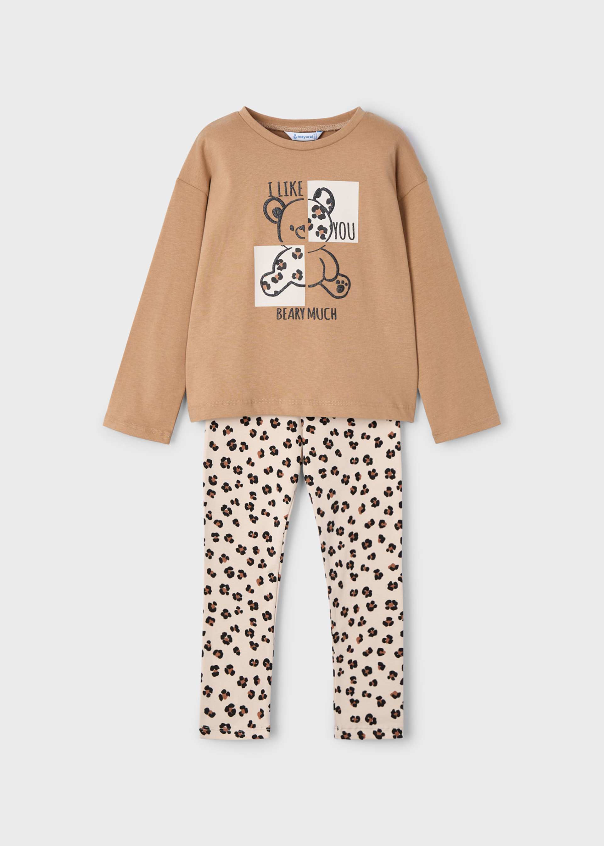 Conjunto legging estampado y camiseta niña