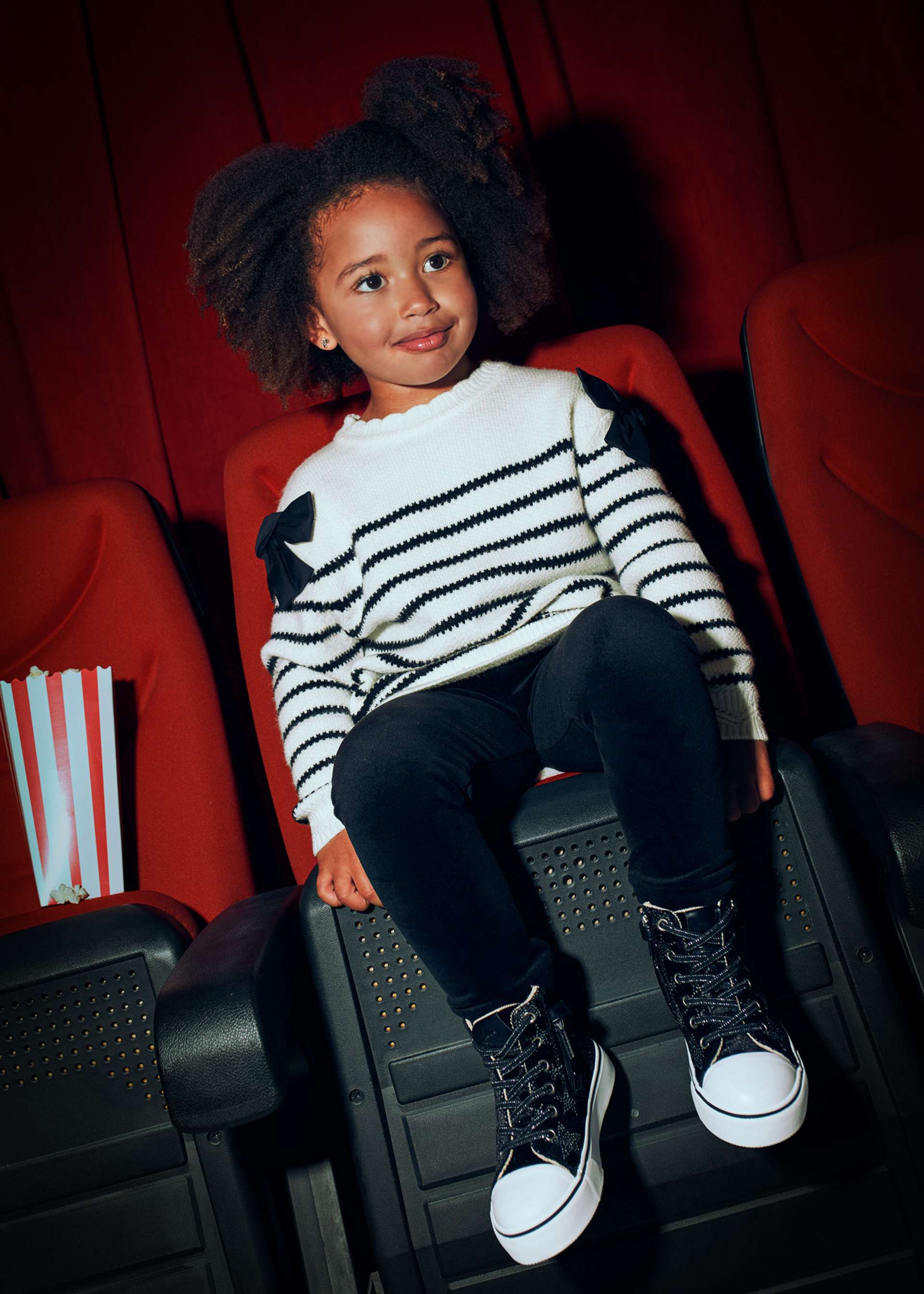 Robe rayée à nœud fille