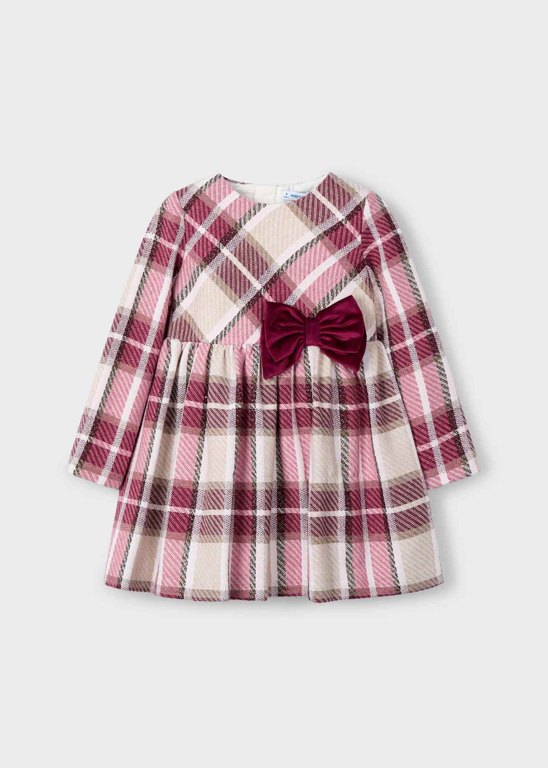 Girl Plaid Velvet Dress