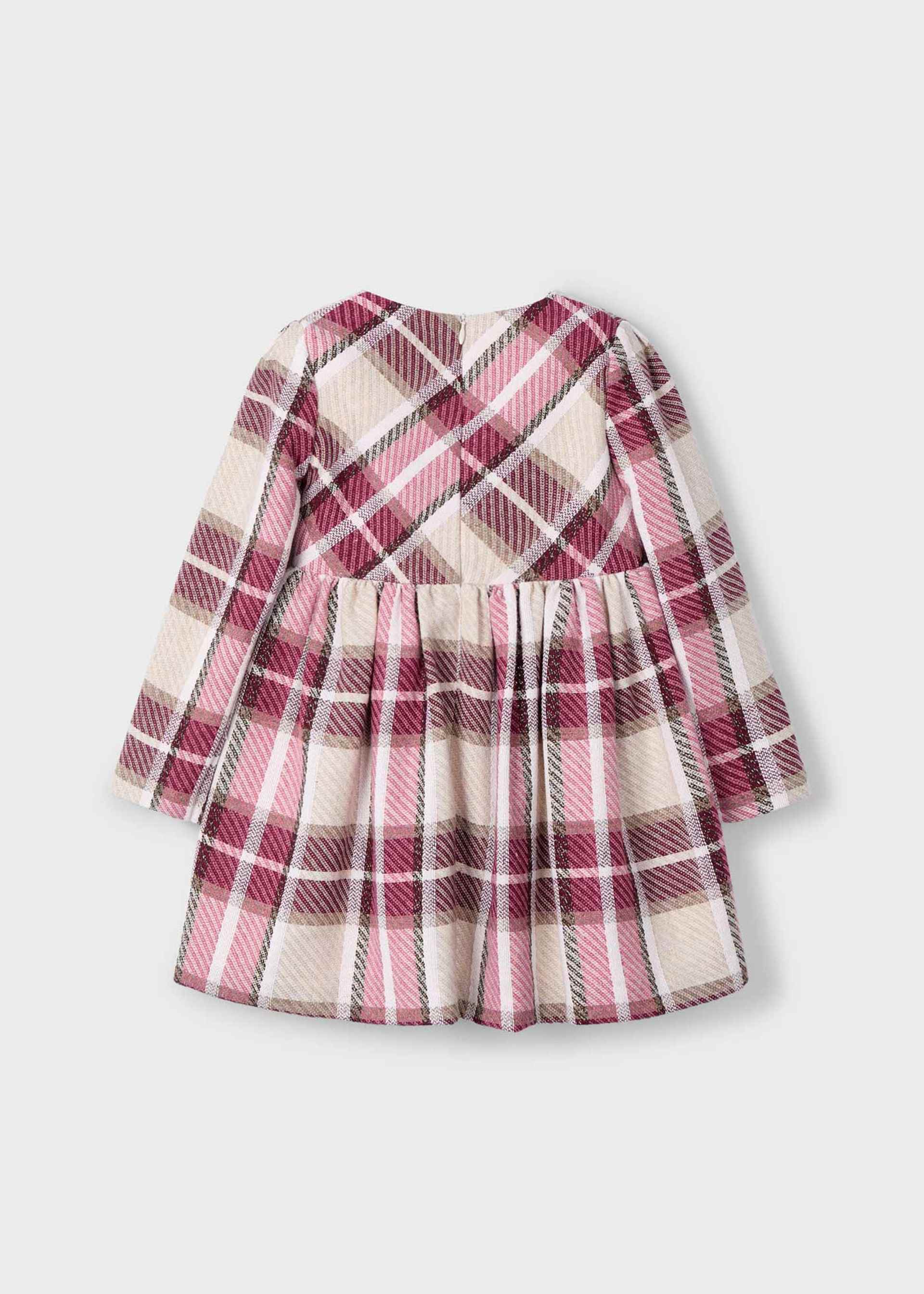 Girl's velvet checked dress