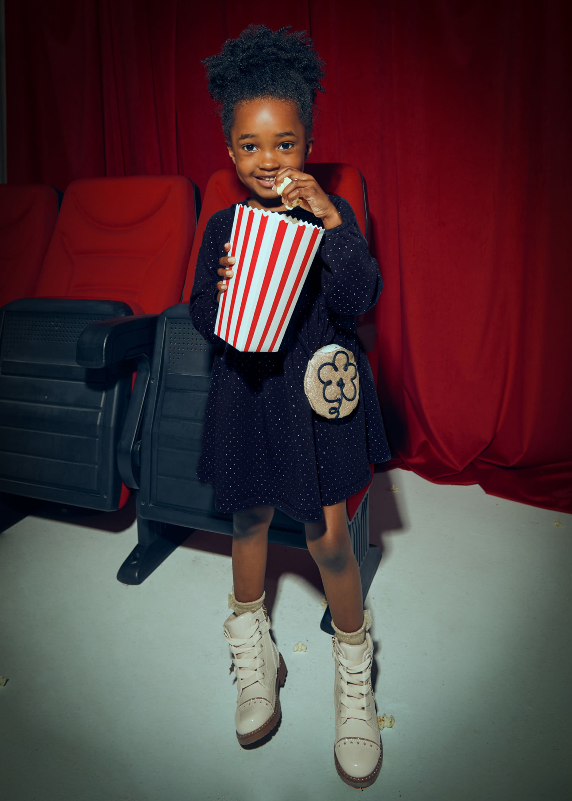 Girls fleece dress with bag