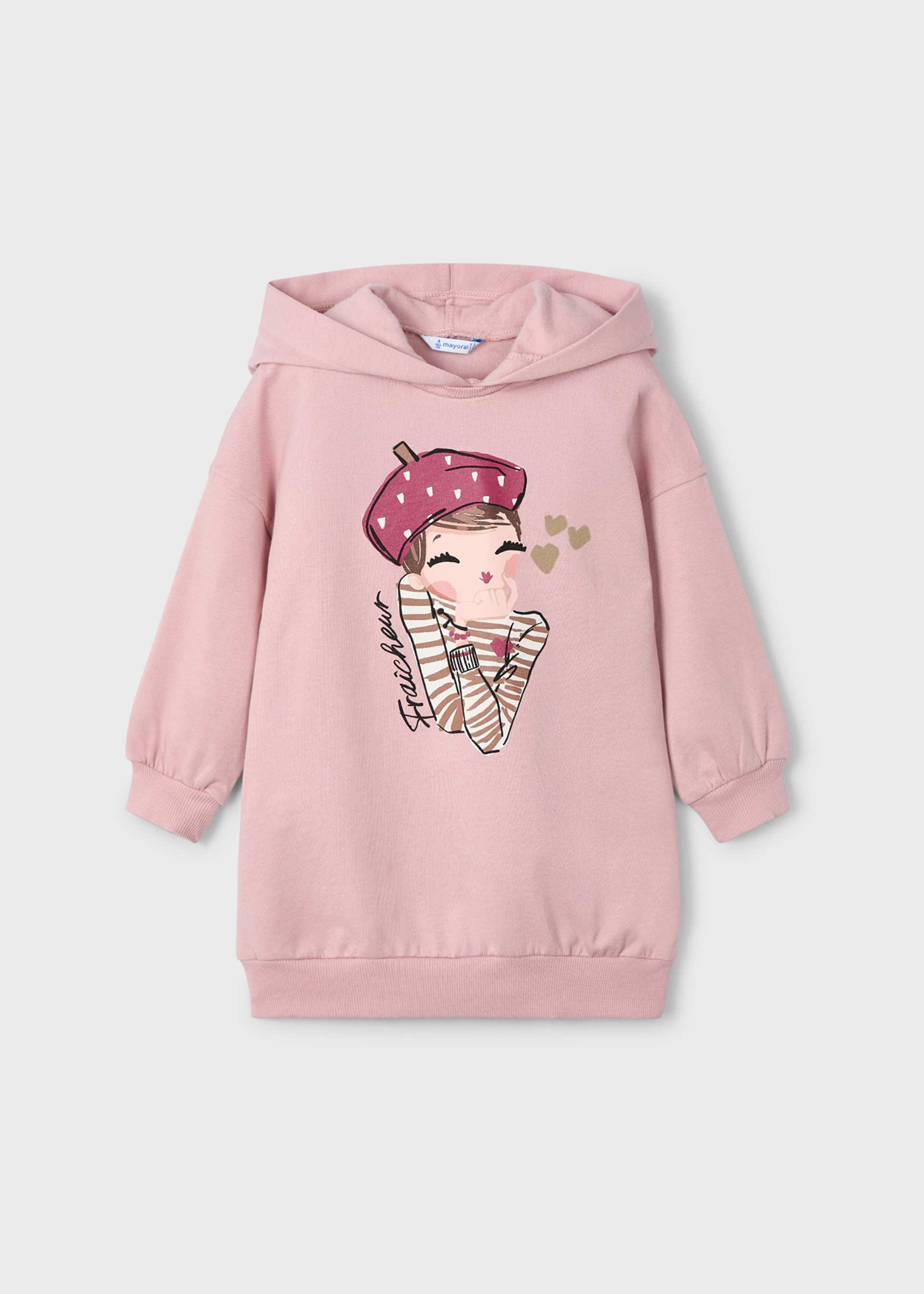 Vestido felpa capucha niña