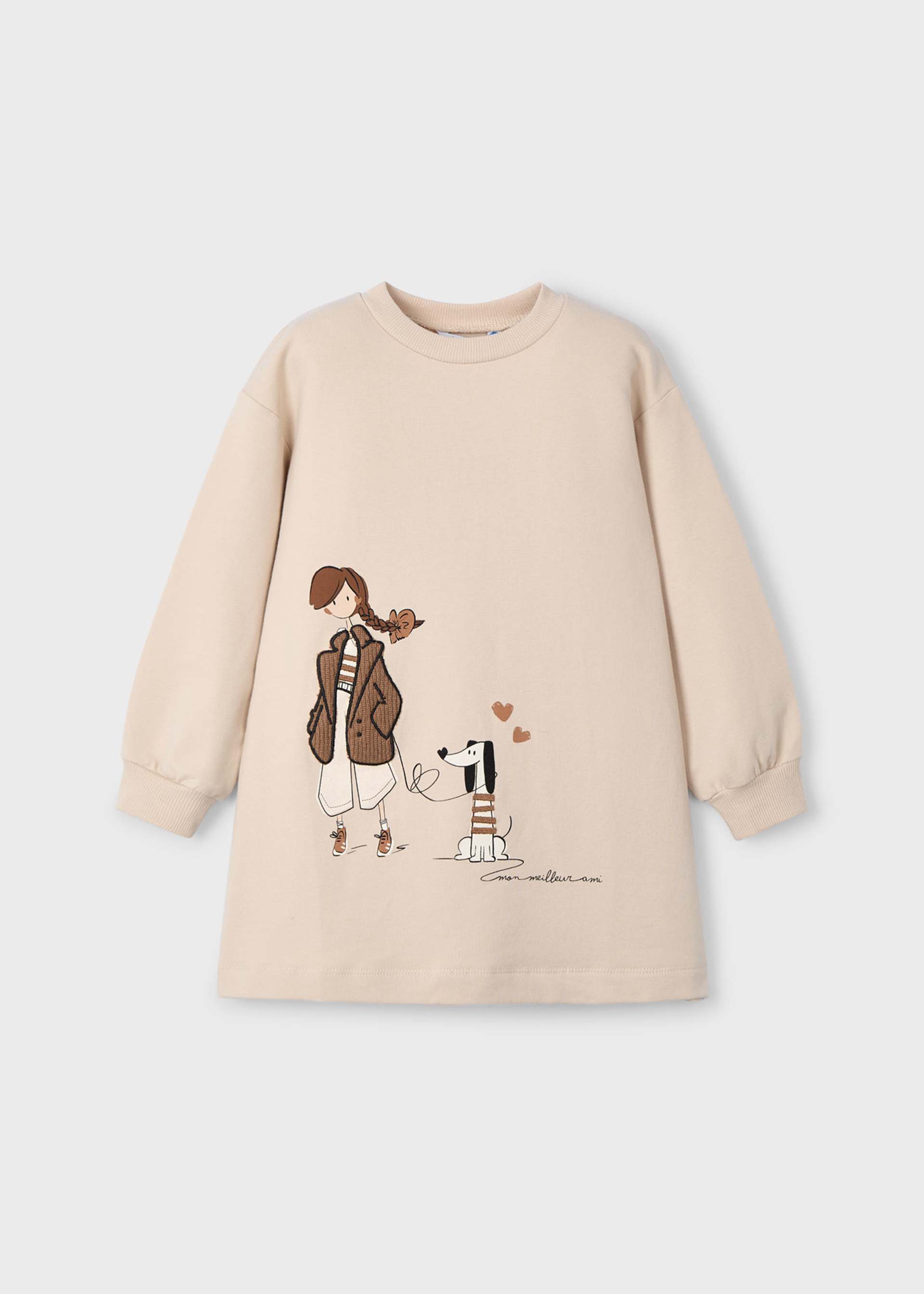 Girl Printed Fleece Dress