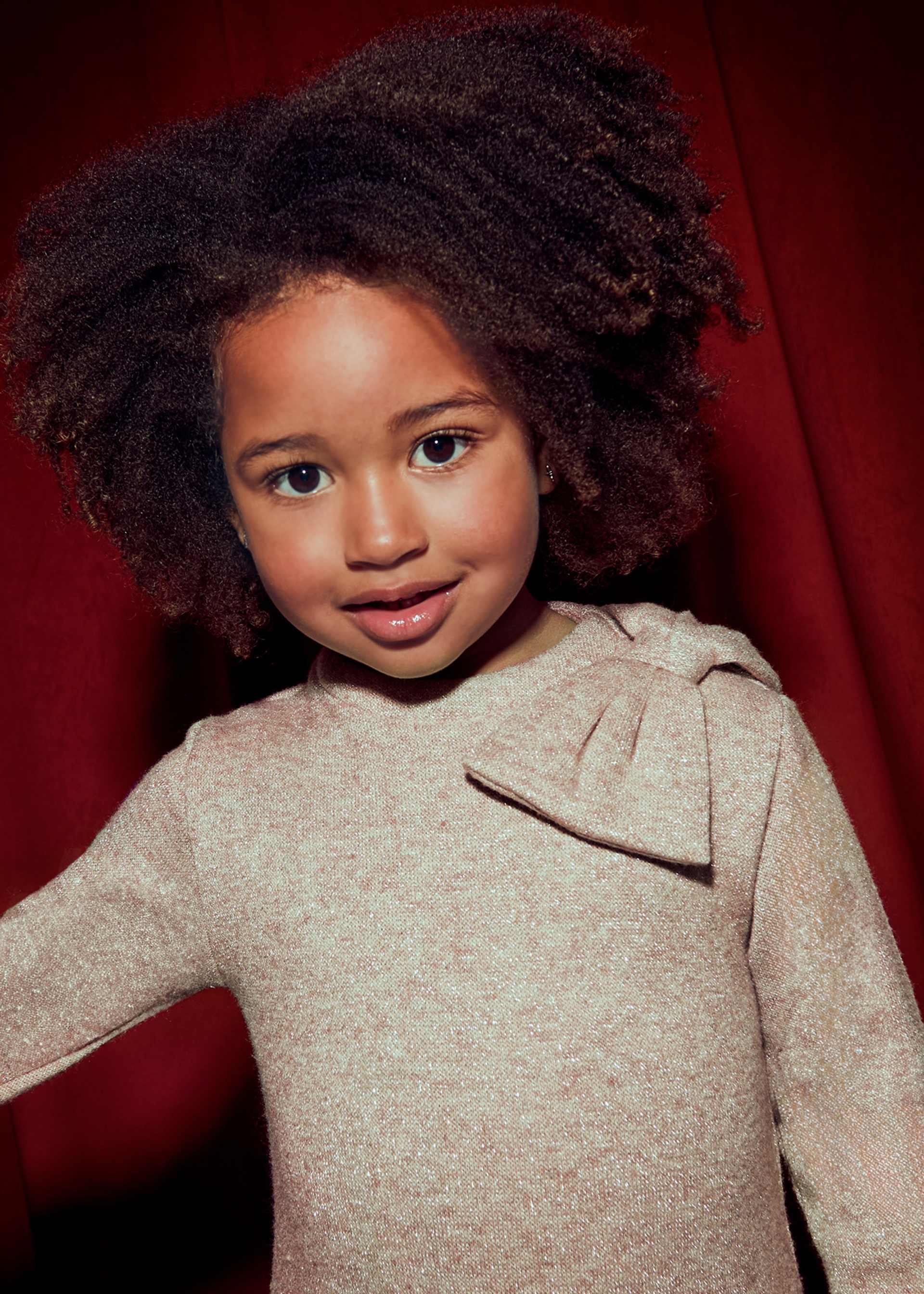 Vestido tricot moño niña