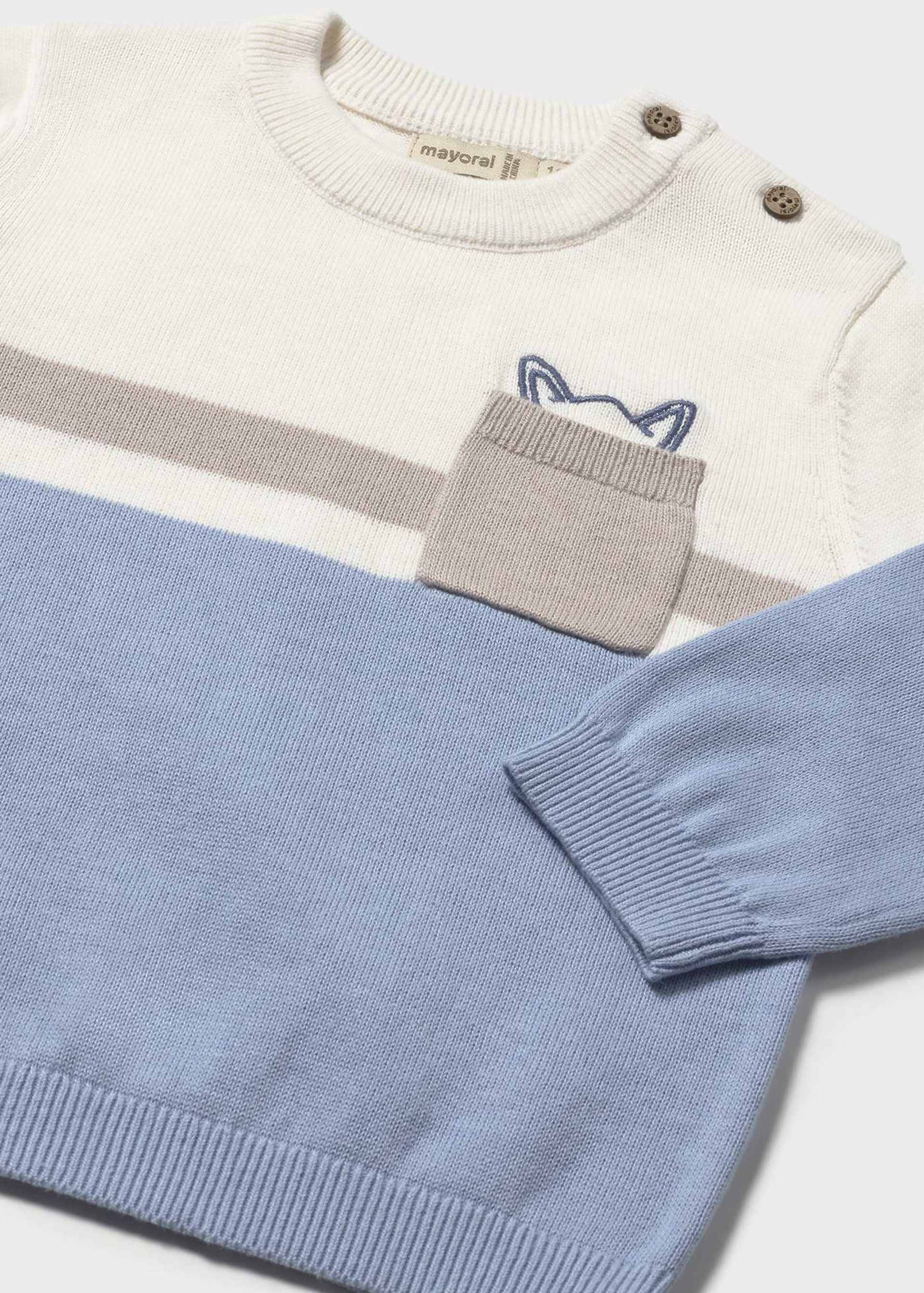 Sweter z kontrastową kieszonką dla niemowlęcia