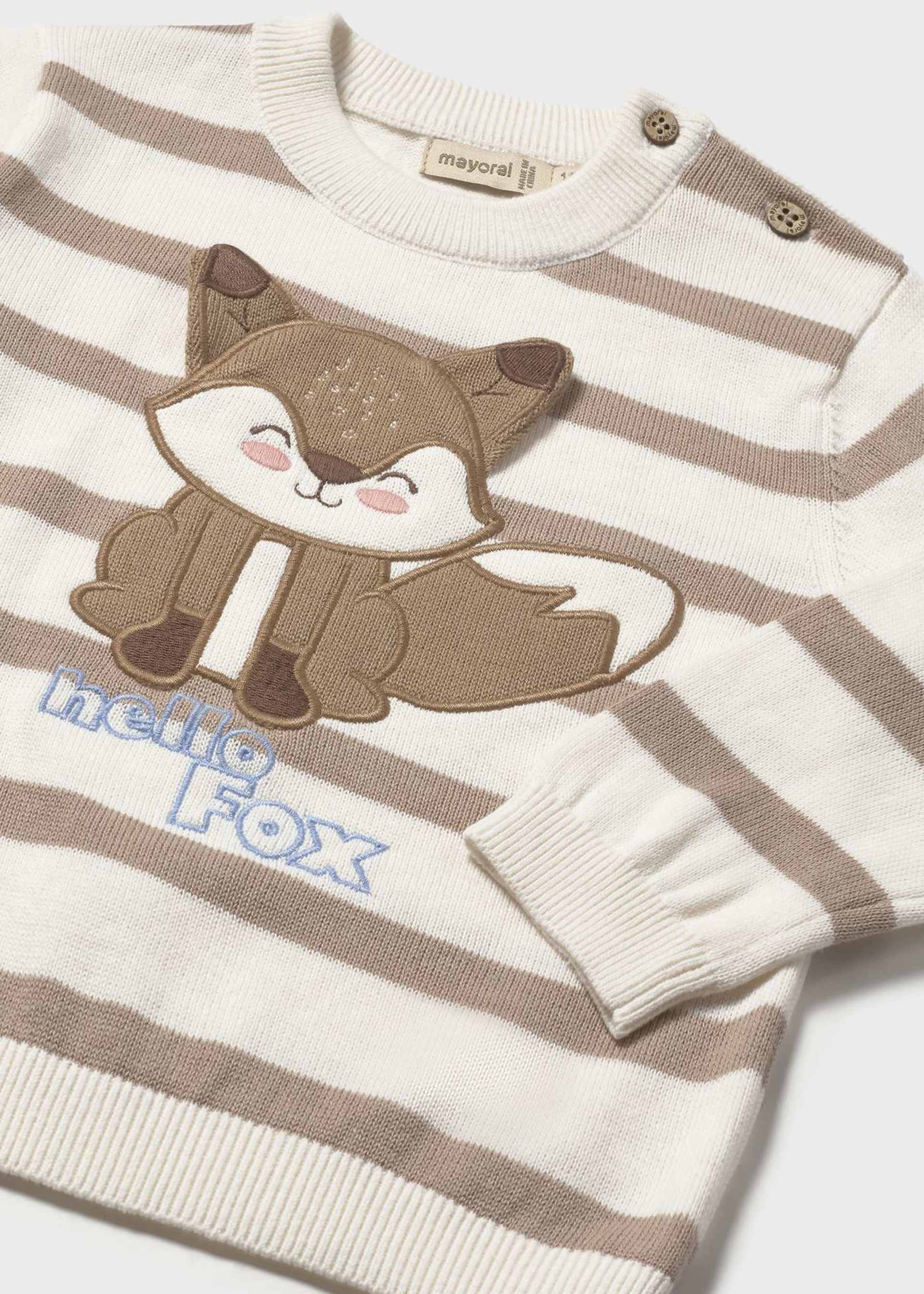 Pull rayé appliqué bébé