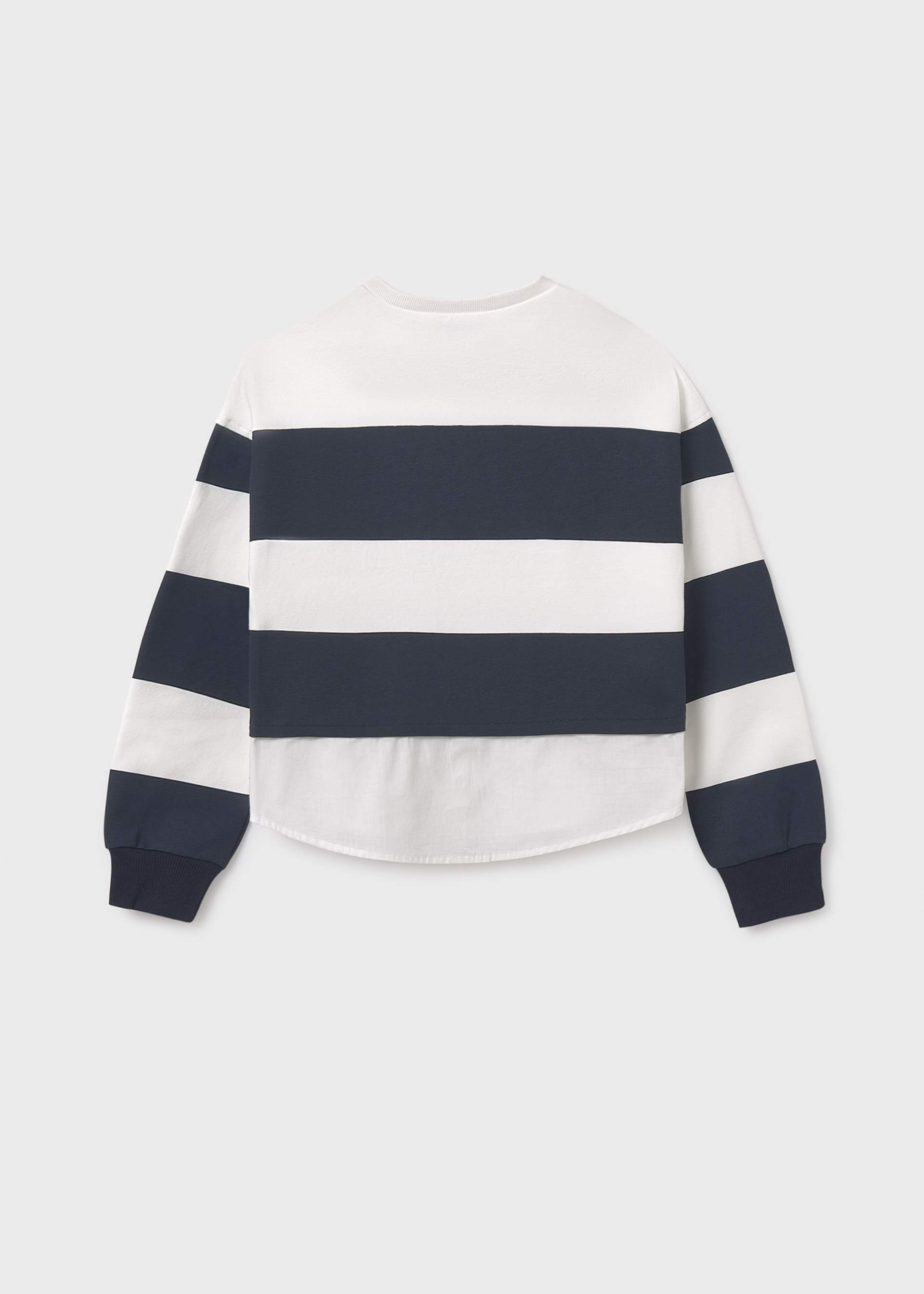 Sweatshirt chemise bandes fille