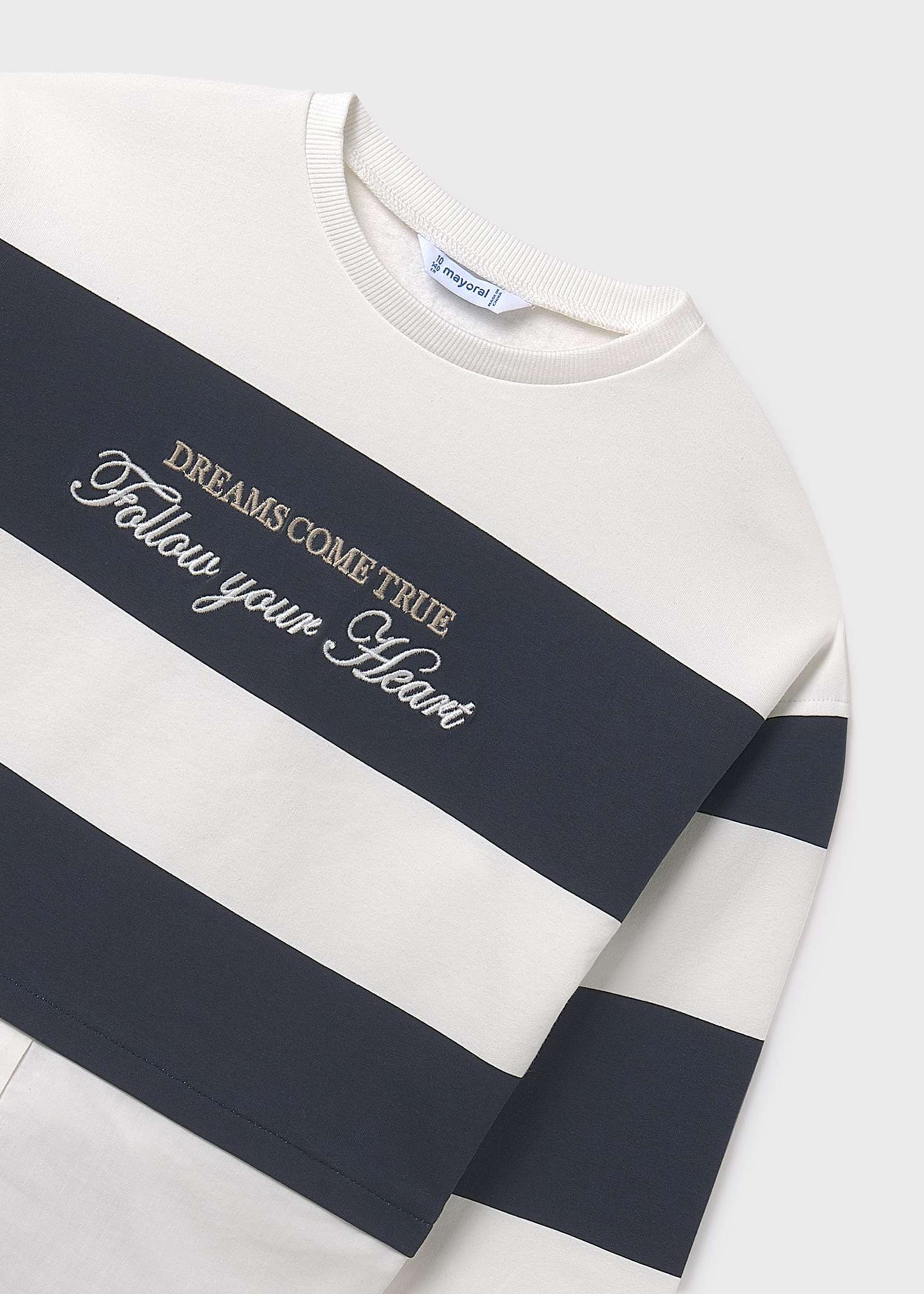 Bluza w pasy imitująca koszulę dla dziewczynki