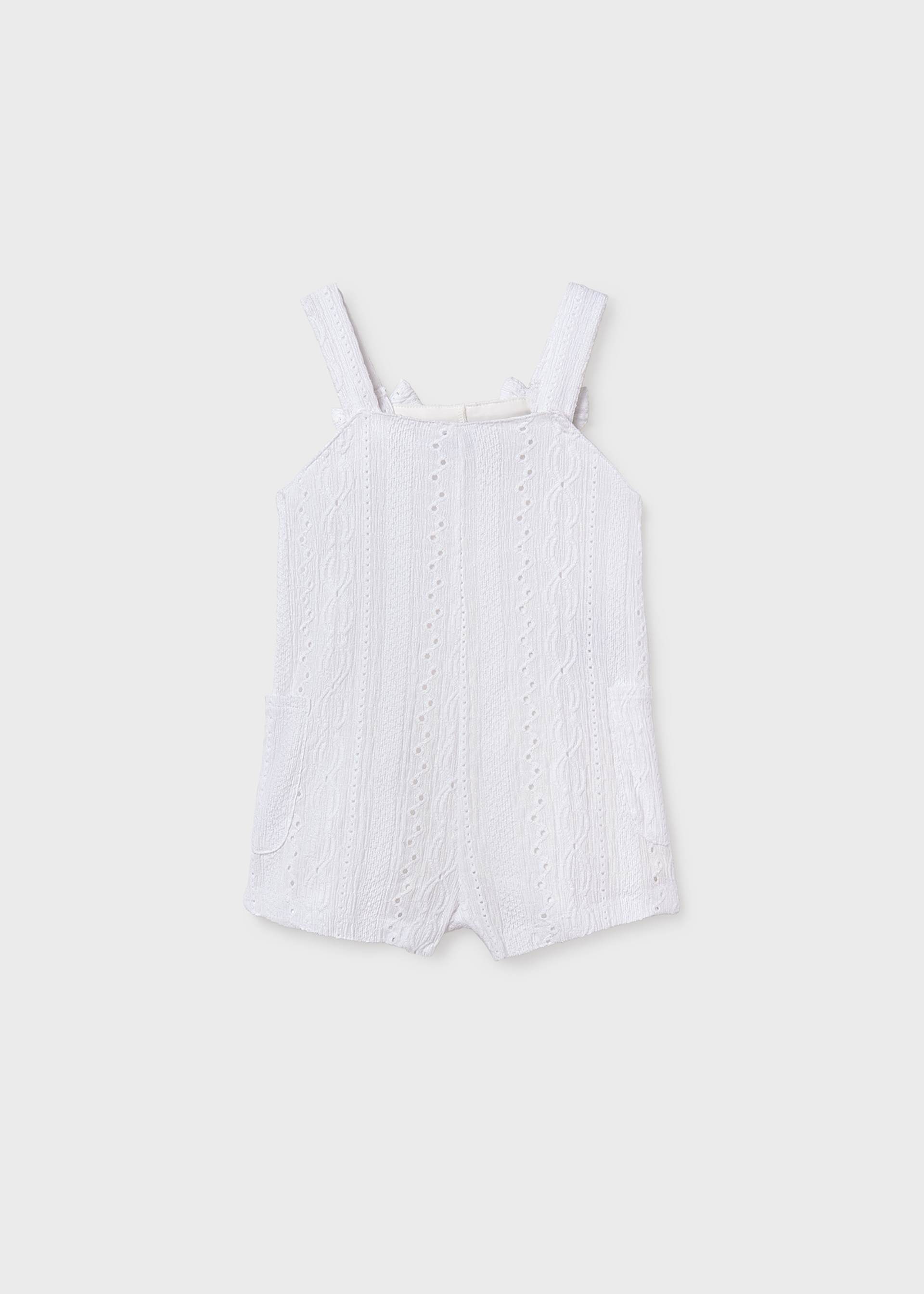 Baby knitted flower dungarees