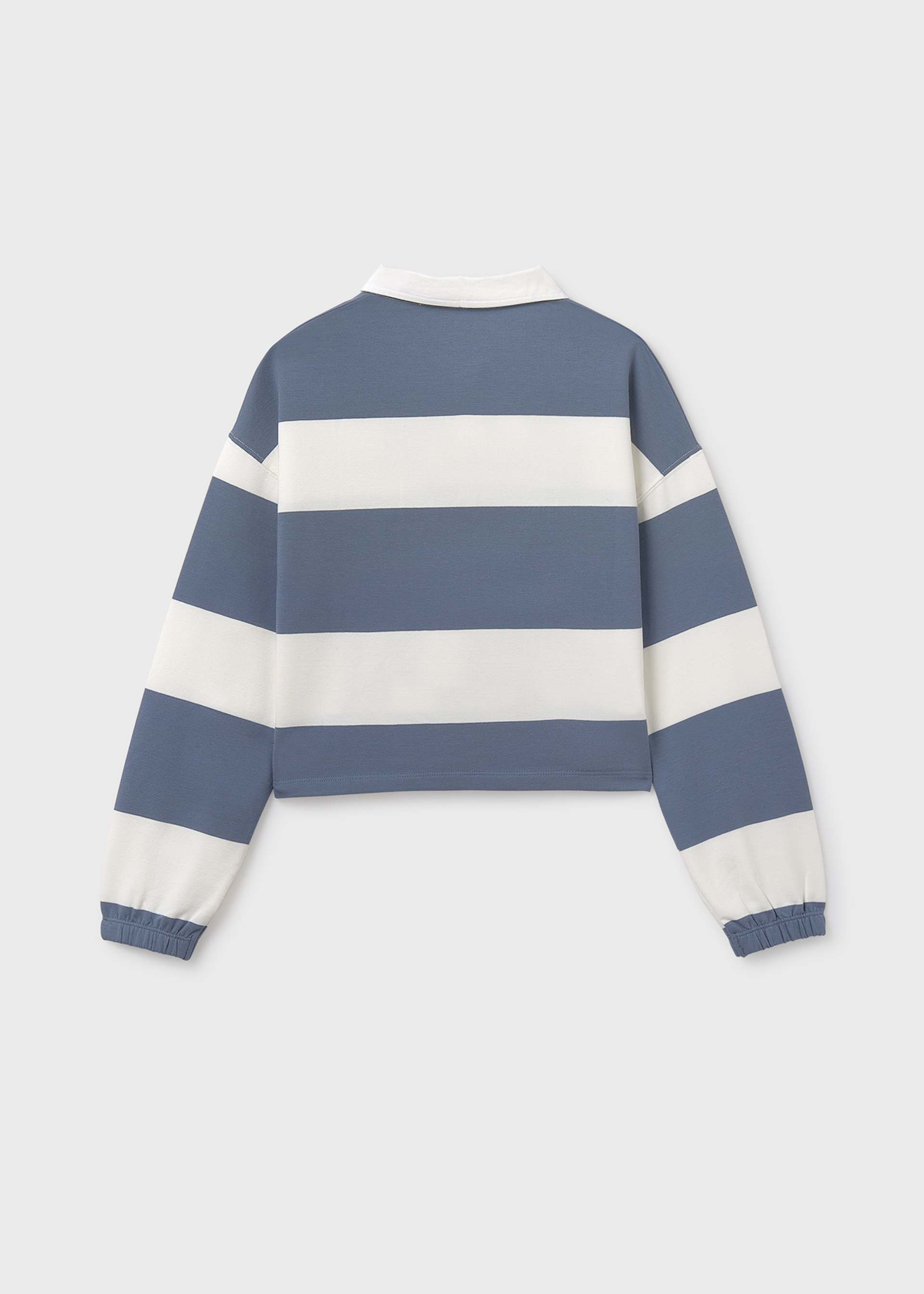 Girl striped cropped polo top