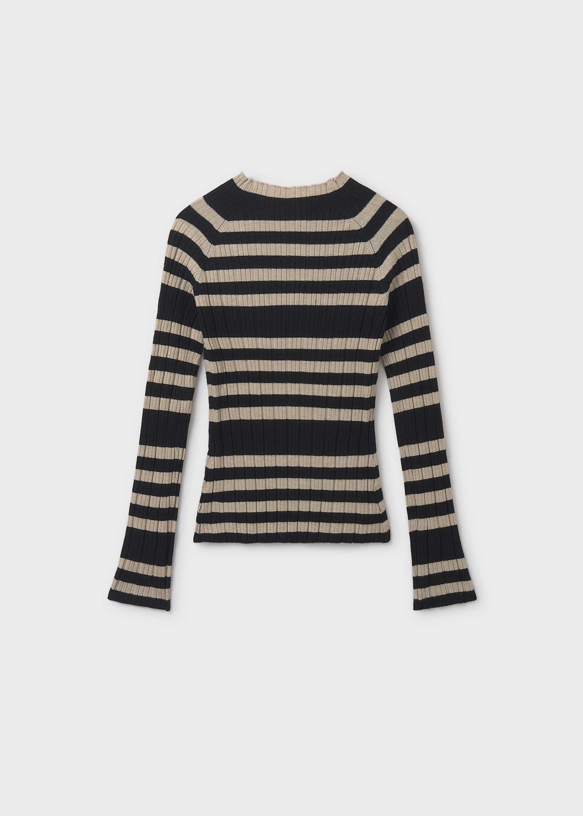 Girl Rib Knit Mock Neck Sweater