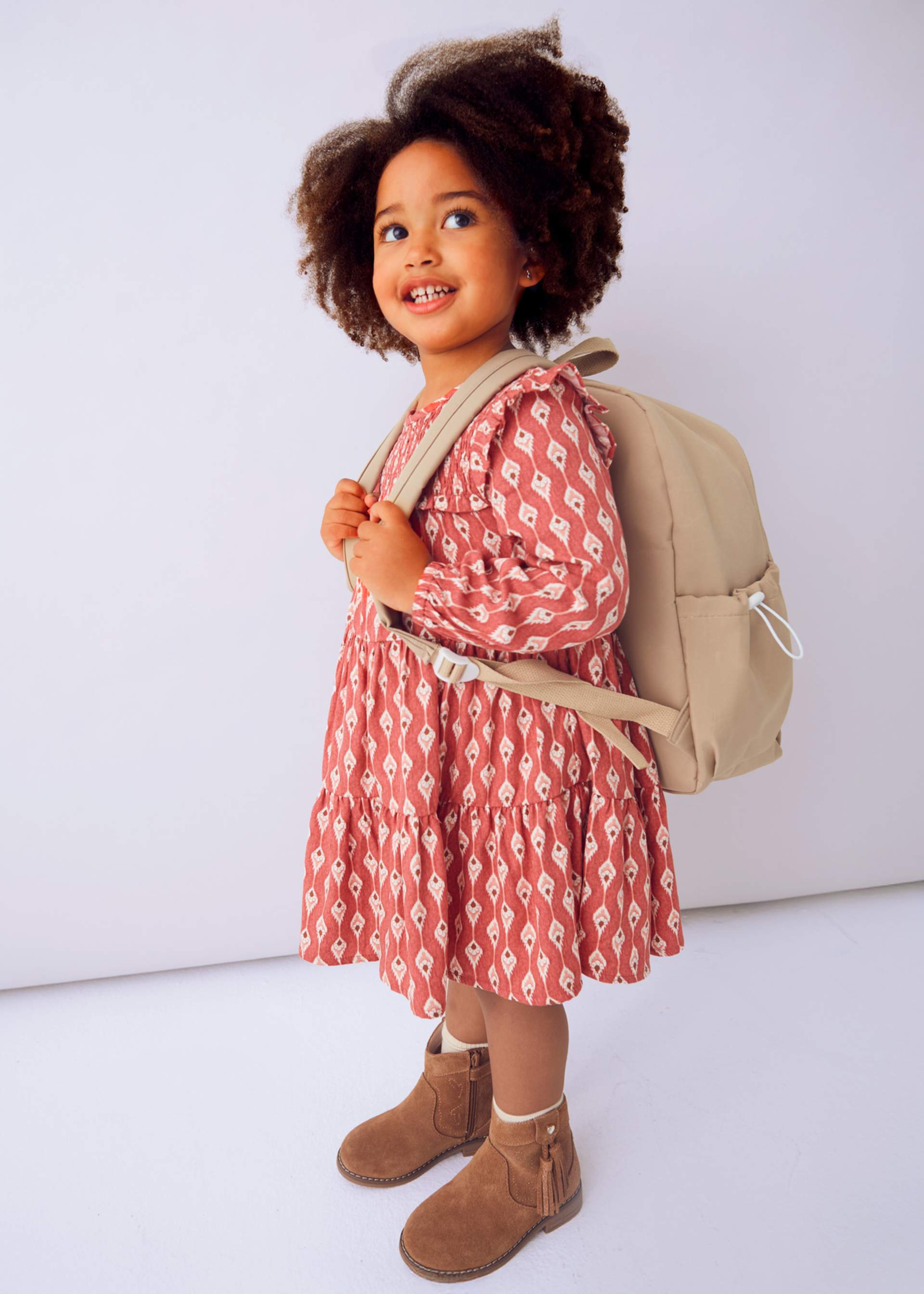 Vestido viella estampado niña