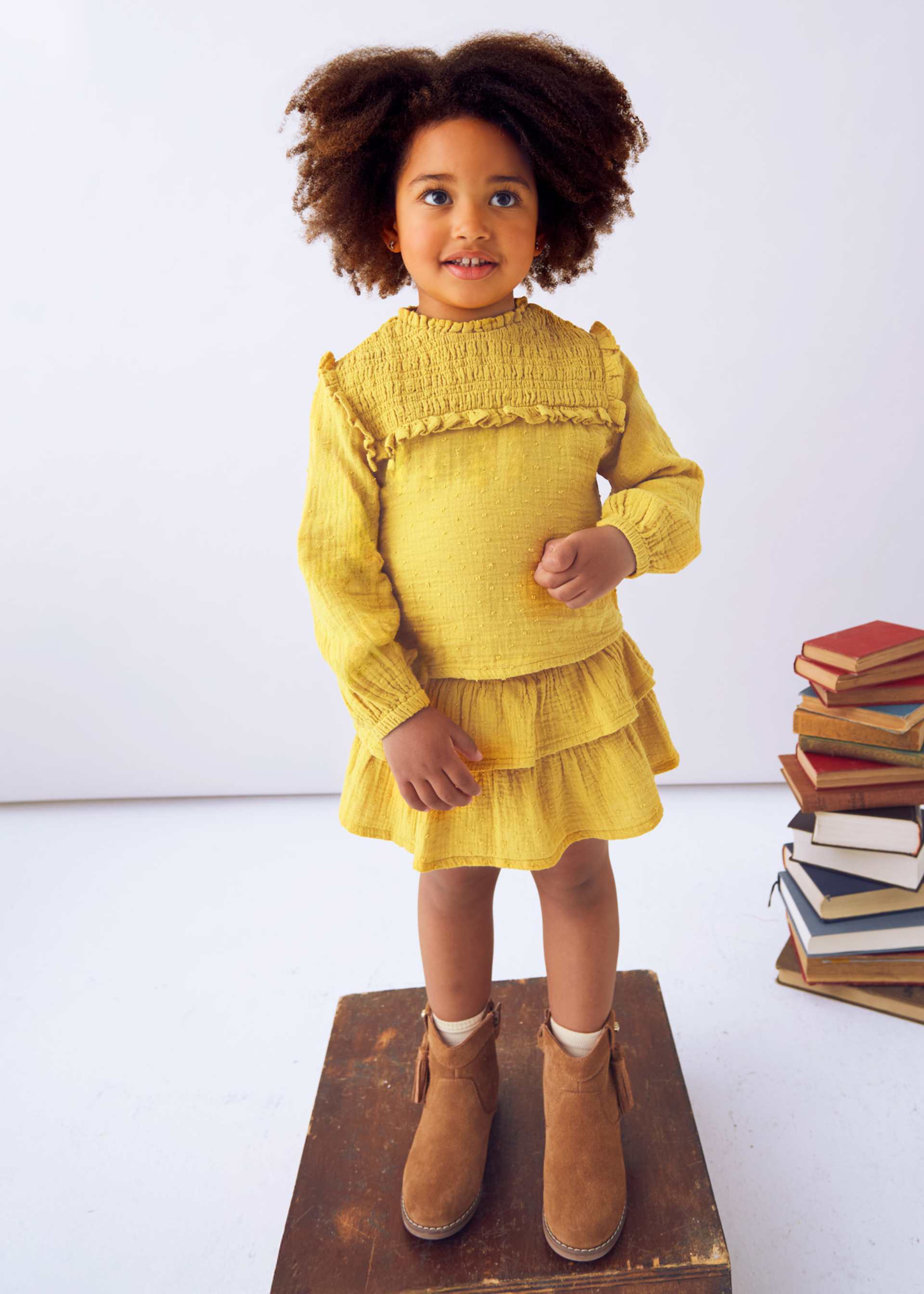 Girls ruffled skirt and blouse set