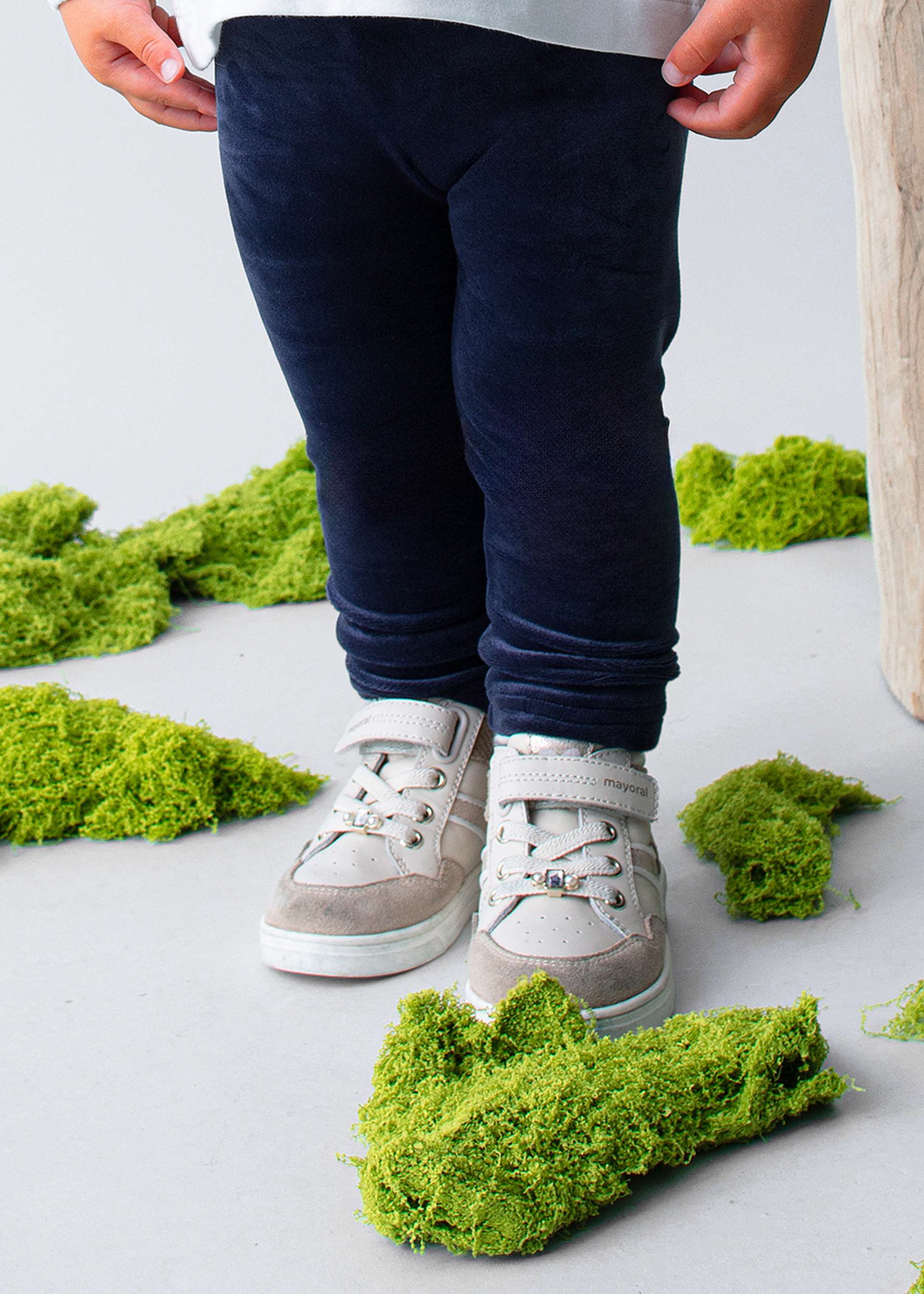 Aksamitne legginsy niemowlęce basic