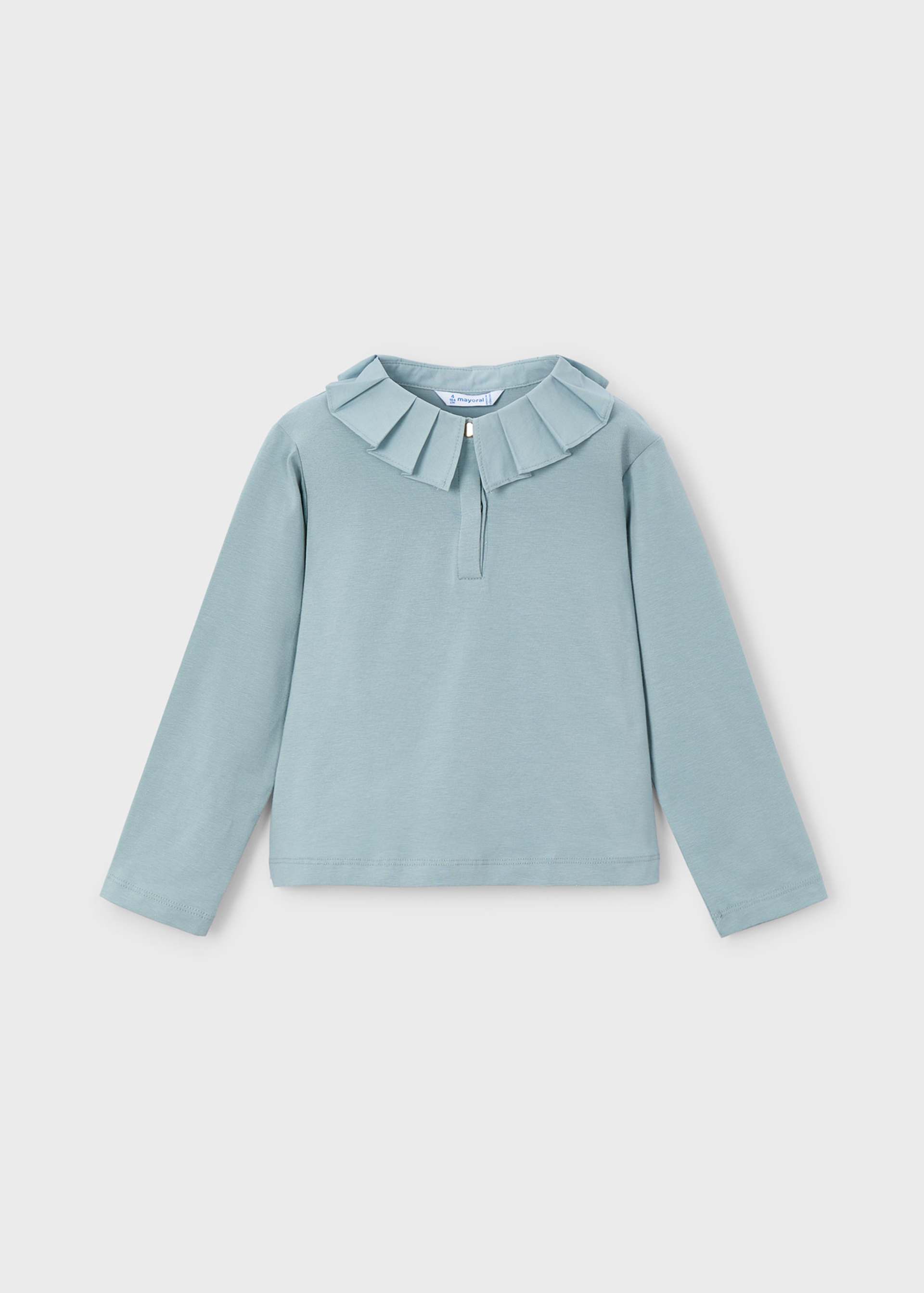 Girl Polo Shirt with Embellished Collar Girl Polo Shirt with Embellished Collar