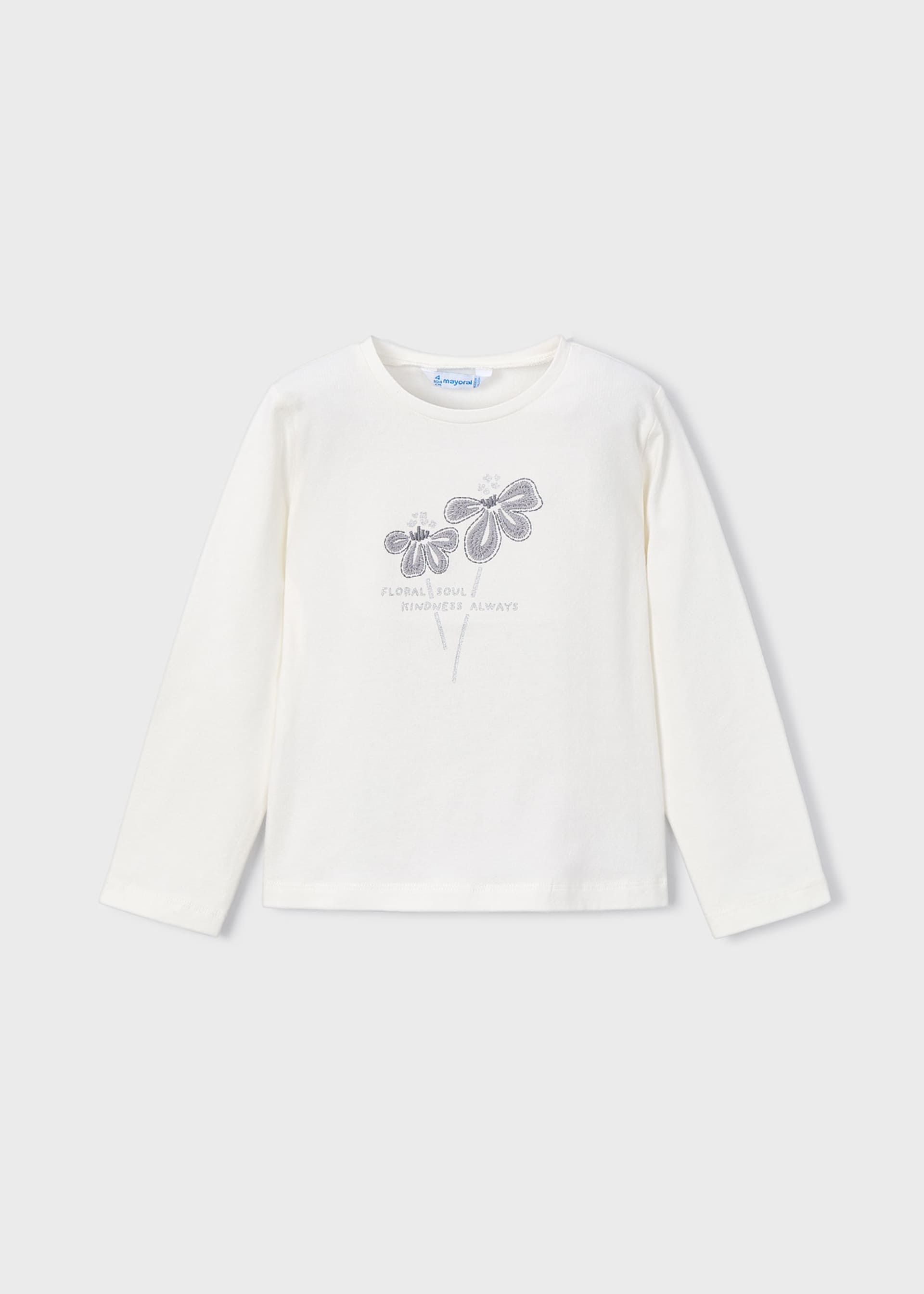 Camisola básica flor menina