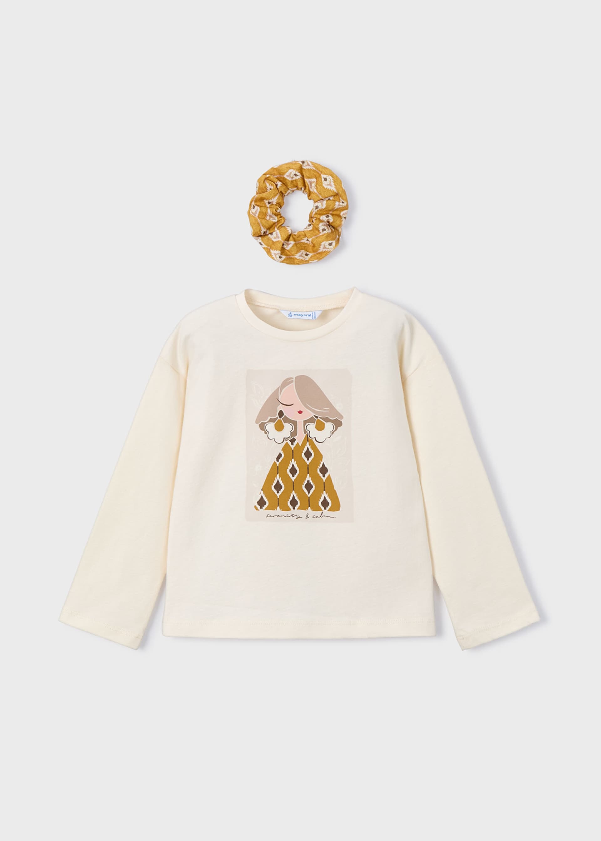 Girl T-Shirt with Matching Scrunchie Girl T-Shirt with Matching Scrunchie