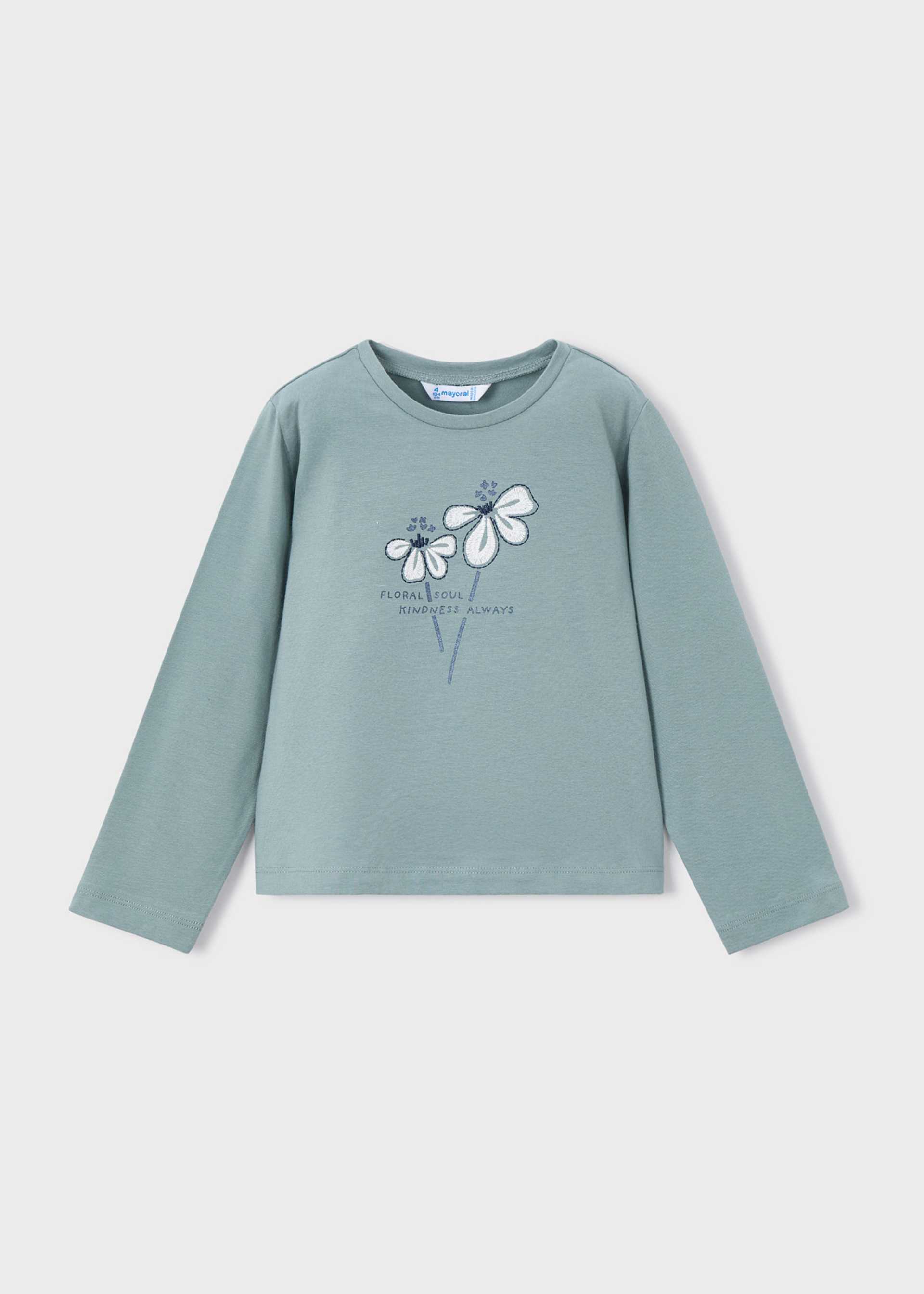 Camisola básica flor menina