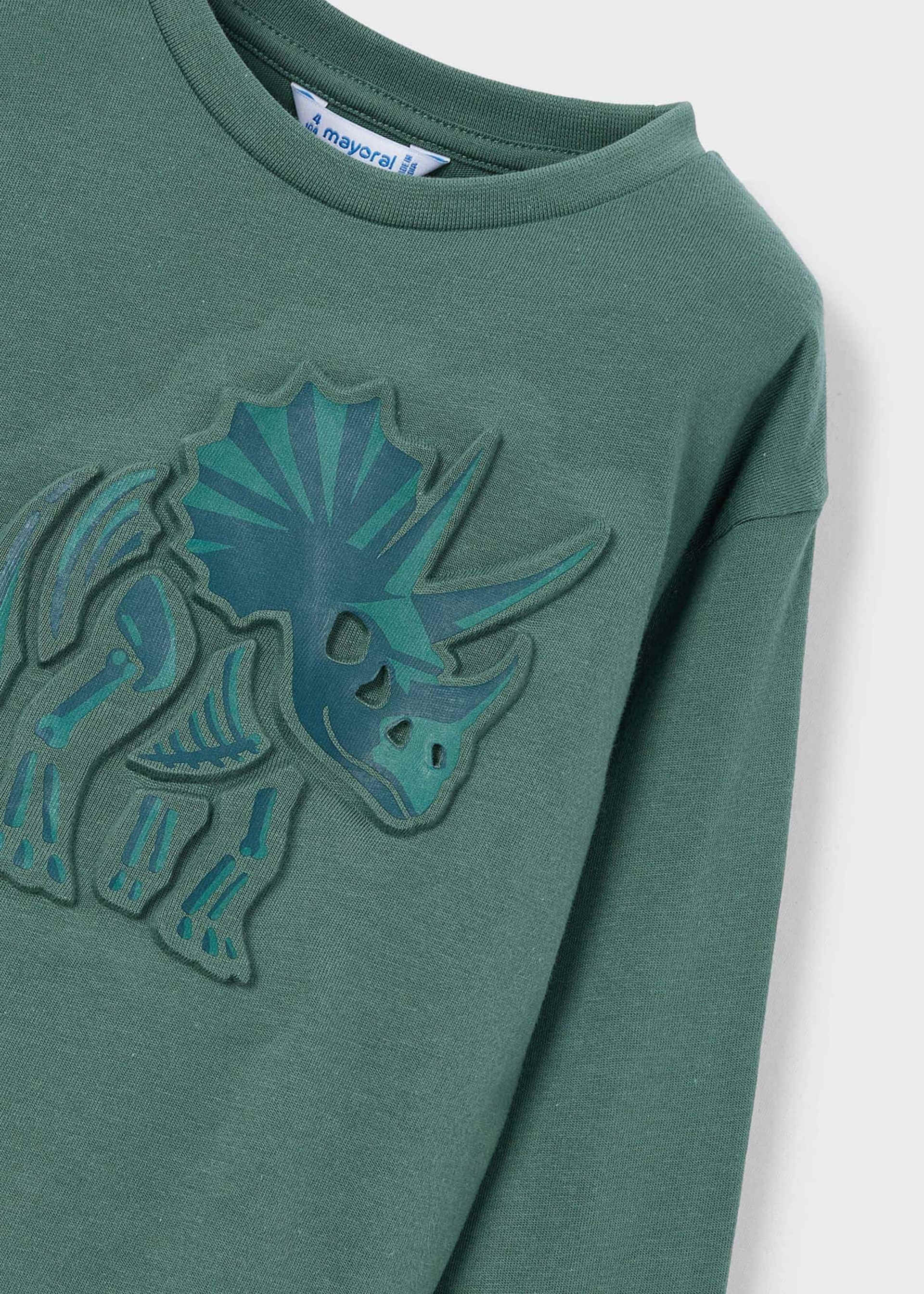 Boys long sleeved interactive dinosaur shirt