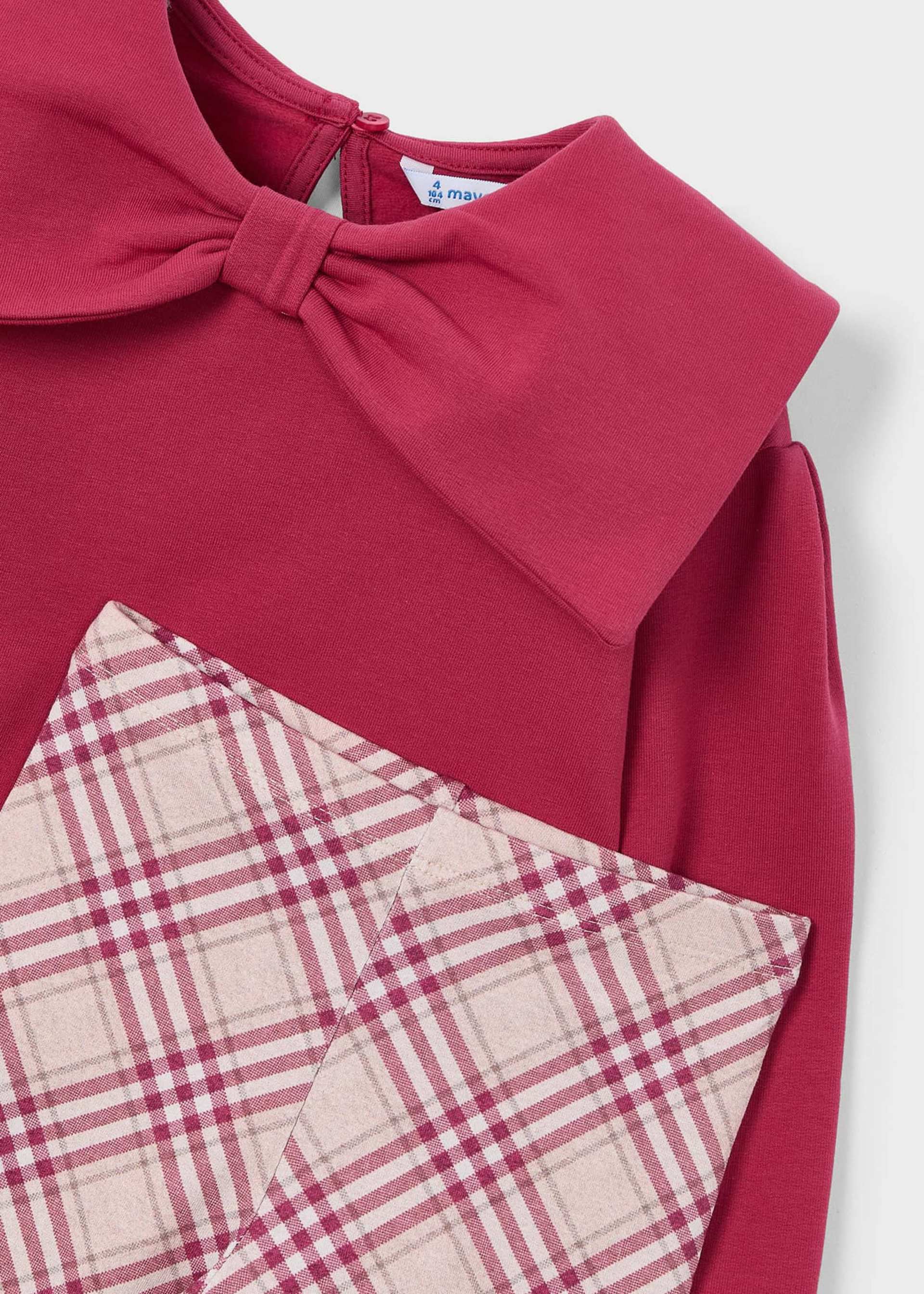 Set colanti carouri si bluza fetita