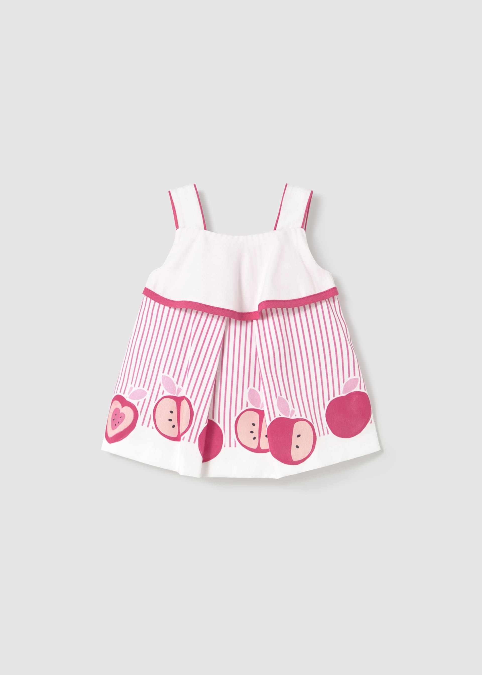 Vestido cenefa frutas recién nacida