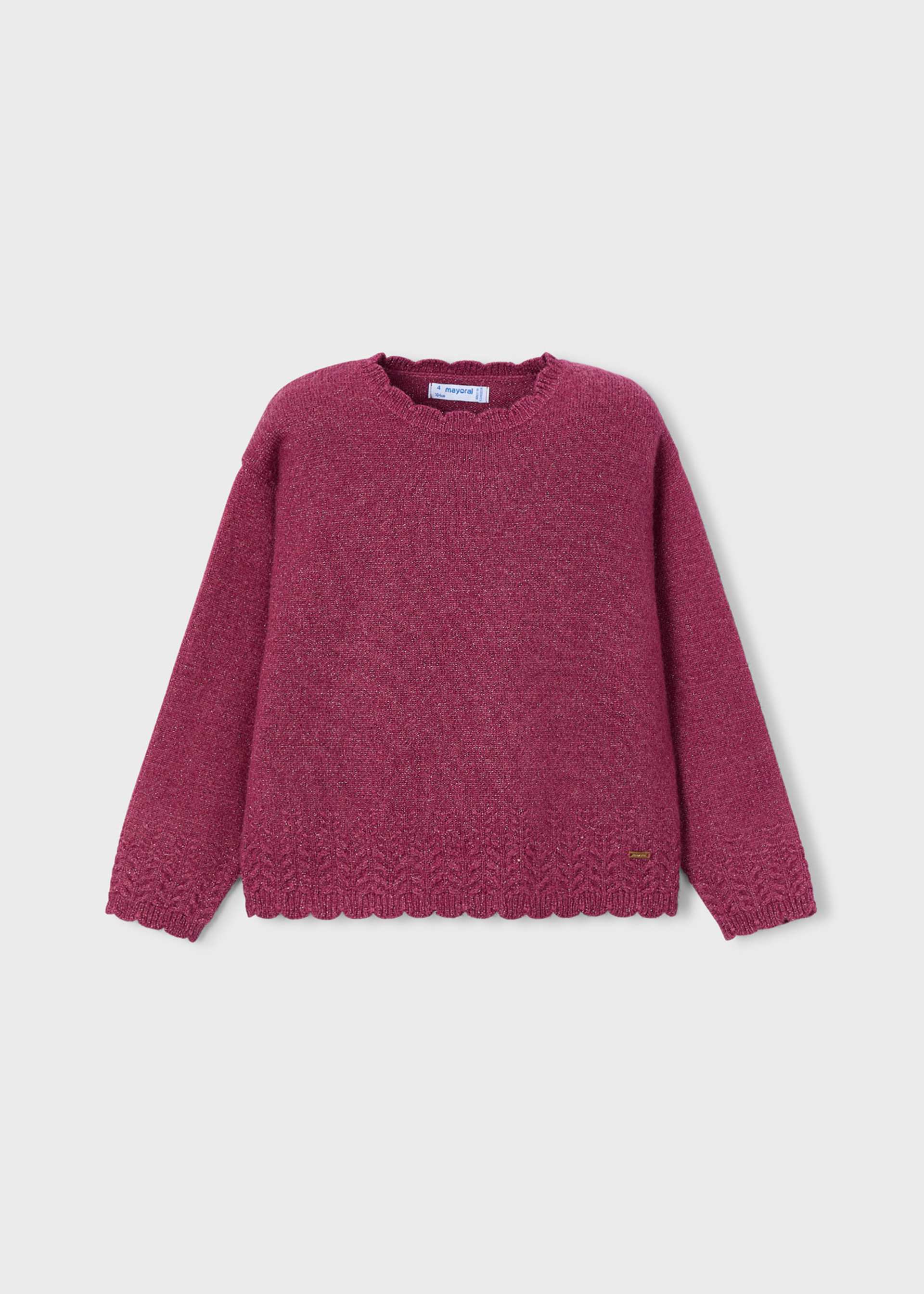 Girls plain knitted jumper