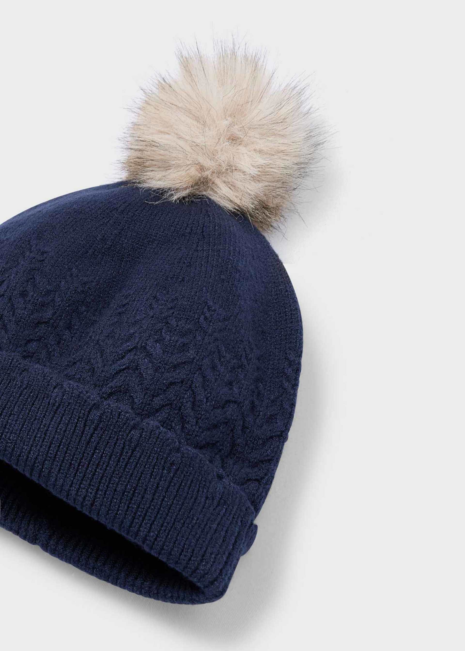 Bonnet pompon fille